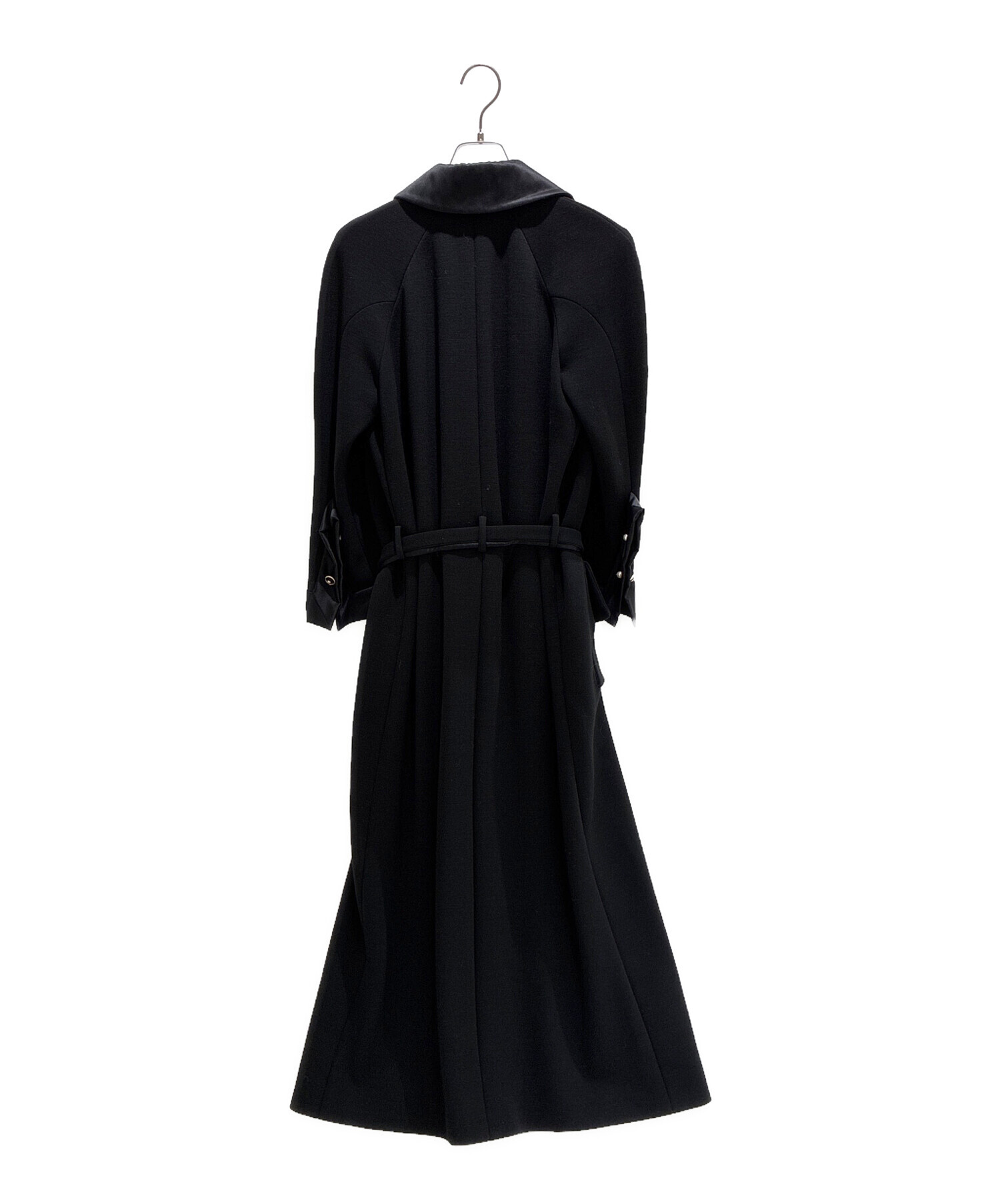 CHANEL シャネル　ブラック ロングコート 黒 ナイロン 中古・古着通販】CHANEL (シャネル) ガウンロングコート ブラック