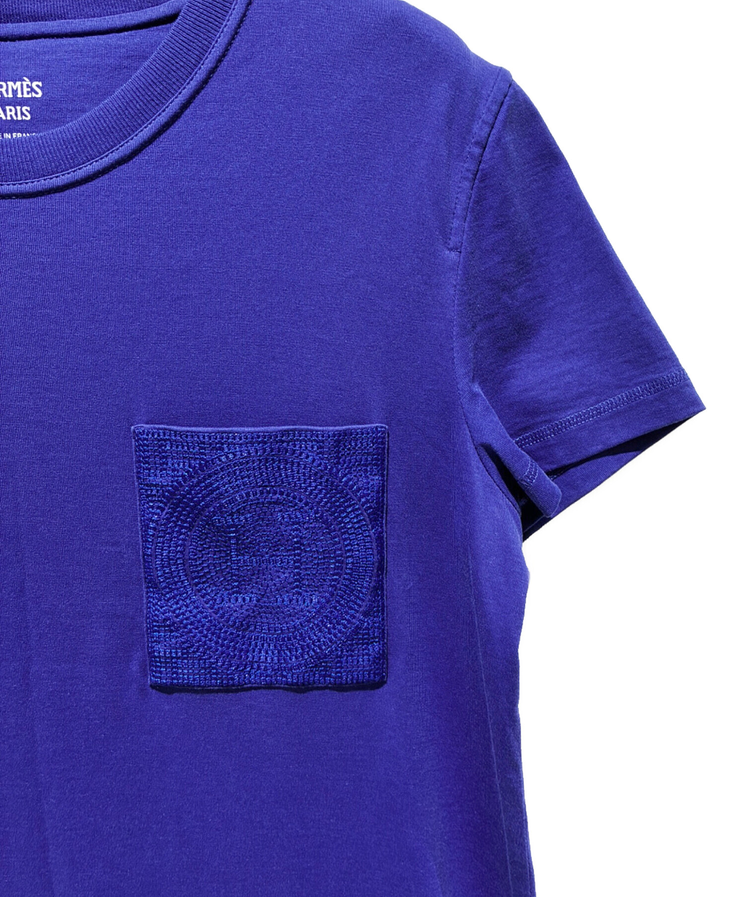 中古・古着通販】HERMES (エルメス) Hロゴ刺繍カットワンピース ブルー