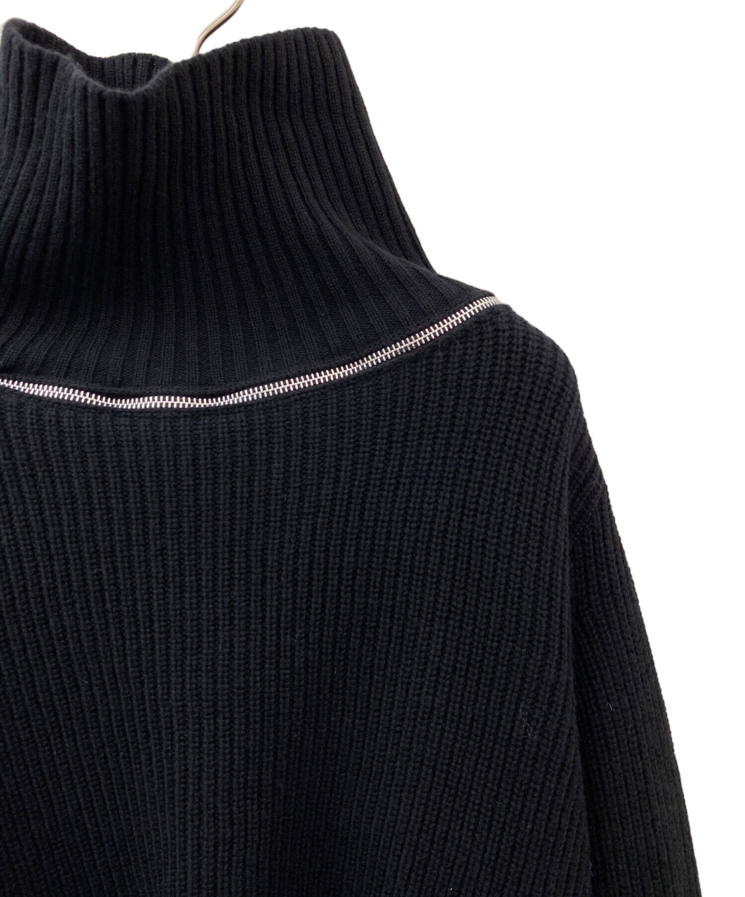 中古・古着通販】sacai (サカイ) high neck zip knit ブラック サイズ