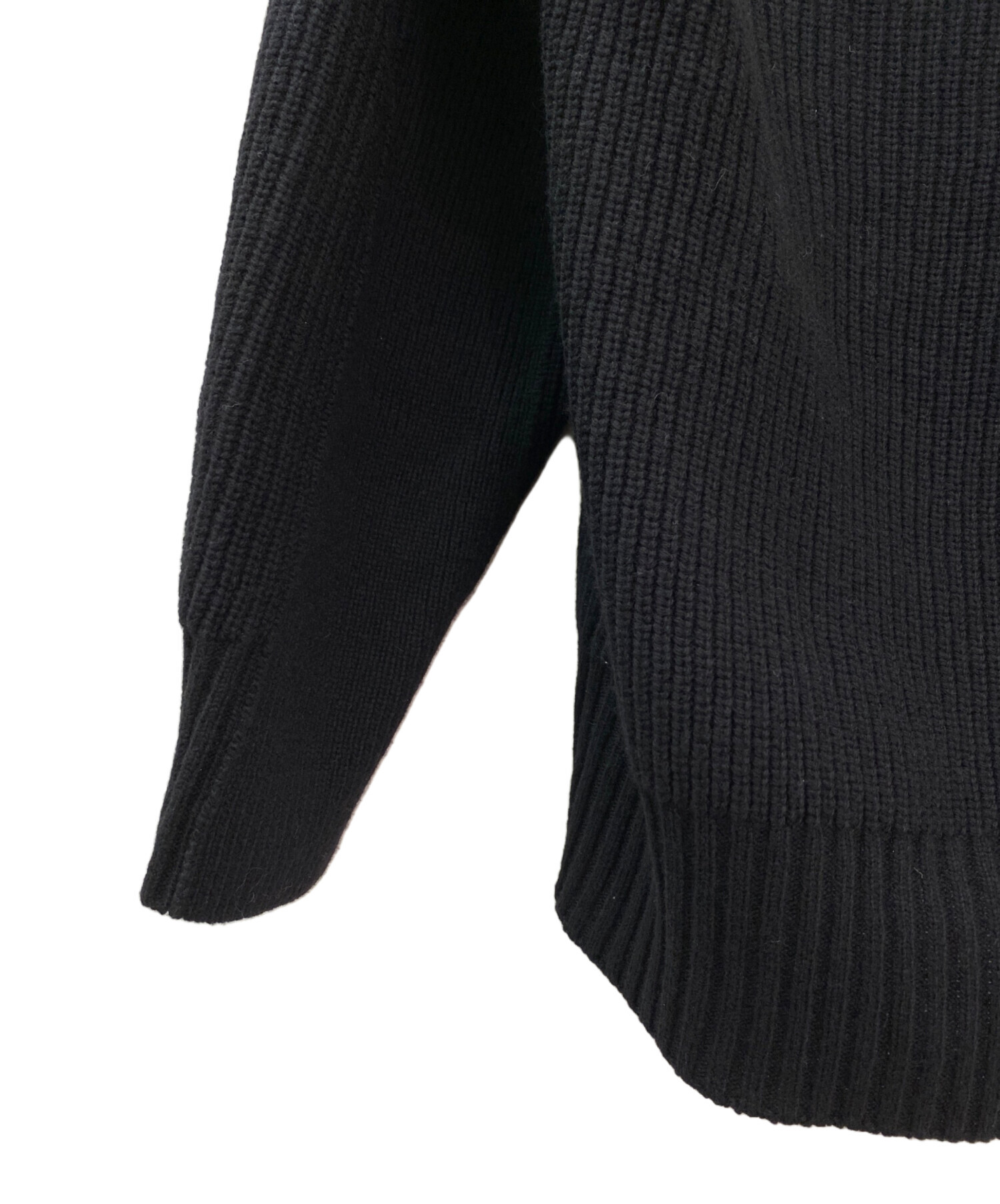 中古・古着通販】sacai (サカイ) high neck zip knit ブラック サイズ