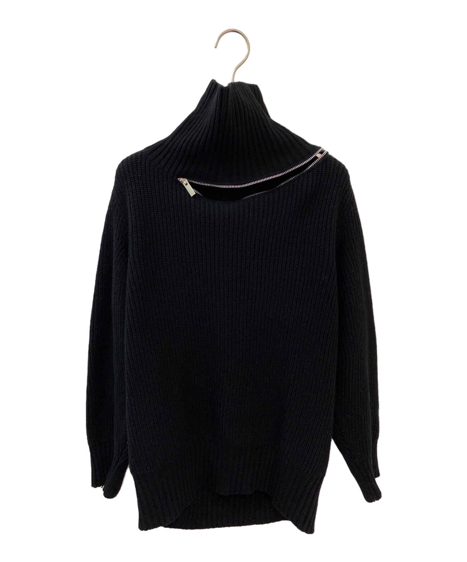 中古・古着通販】sacai (サカイ) high neck zip knit ブラック サイズ