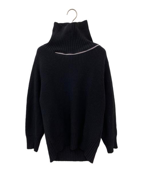 中古・古着通販】sacai (サカイ) high neck zip knit ブラック サイズ