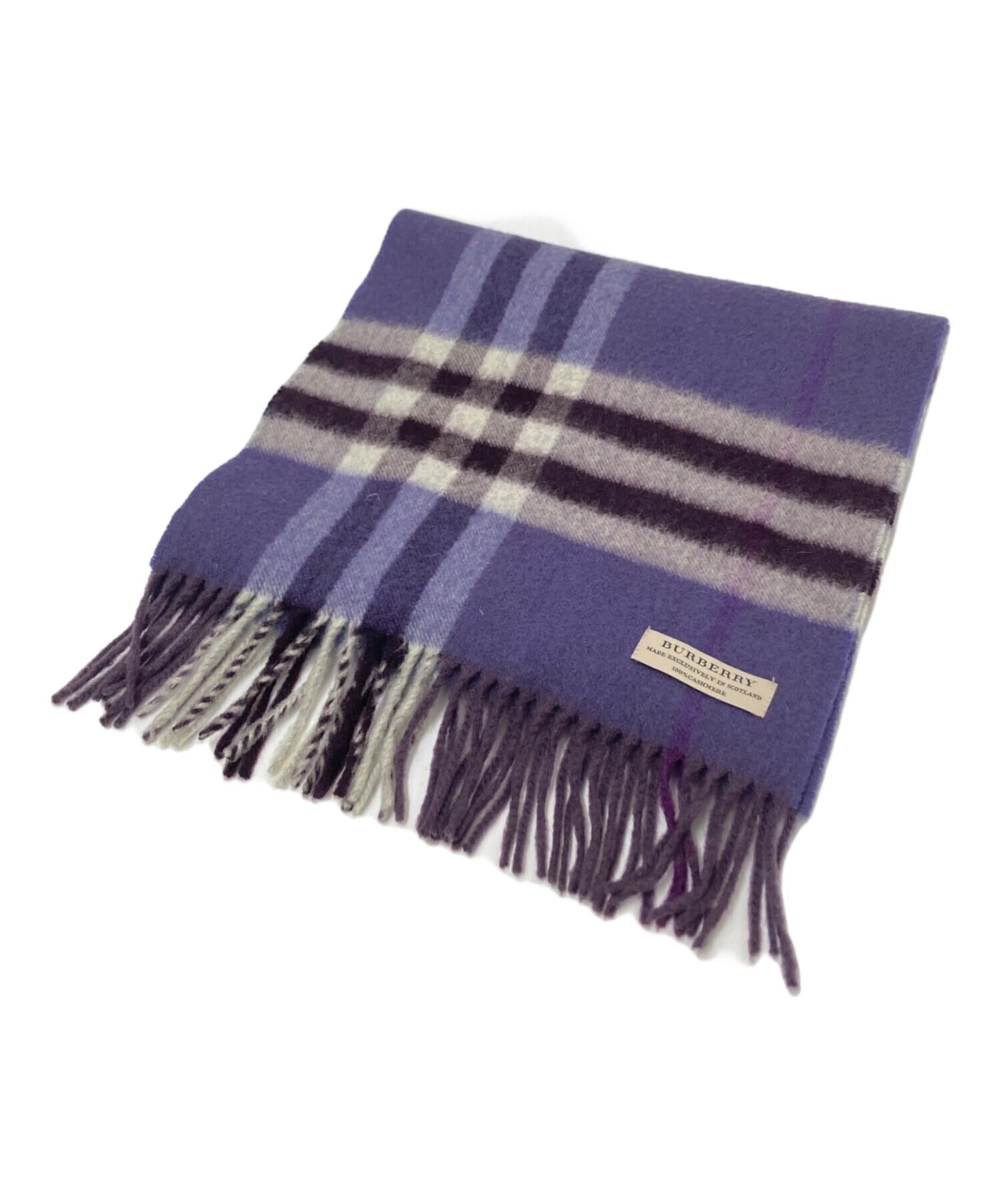 中古・古着通販】BURBERRY (バーバリー) カシミヤマフラー パープル