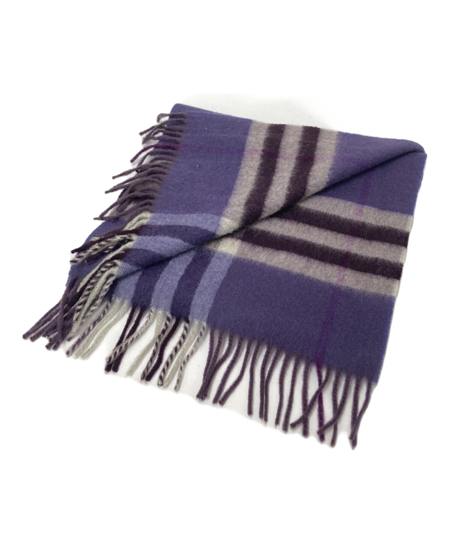 中古・古着通販】BURBERRY (バーバリー) カシミヤマフラー パープル