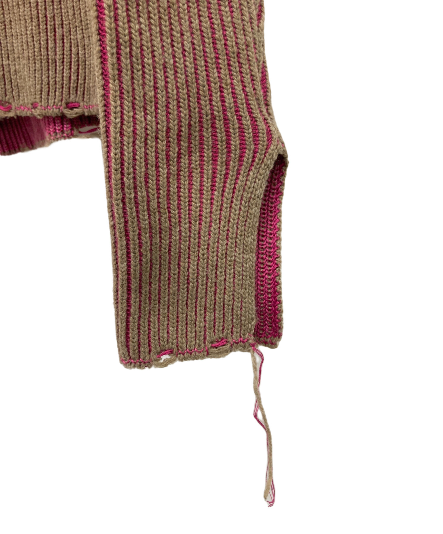 中古・古着通販】IRENE (アイレネ) ジップニット ブラウン×ピンク