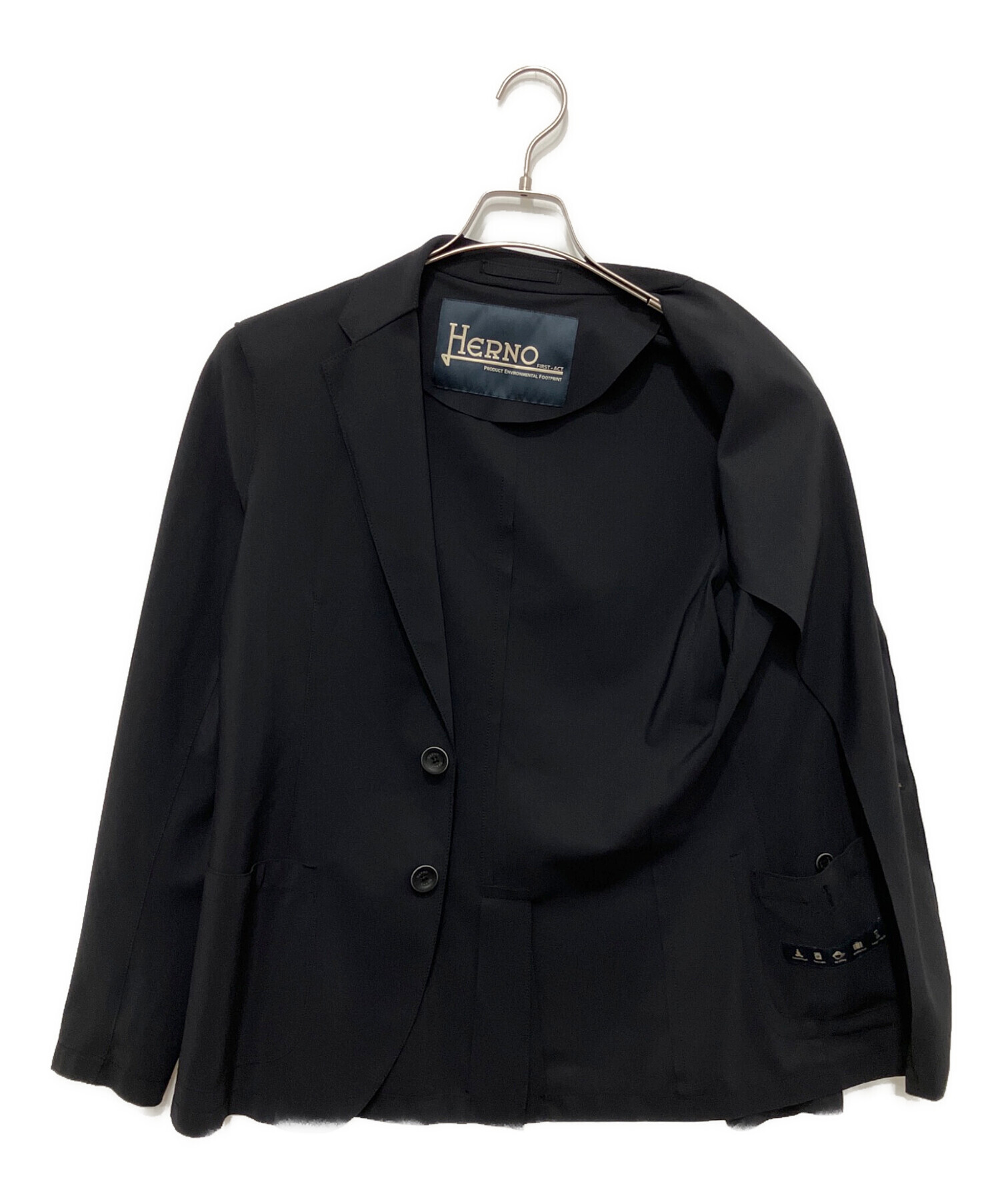 中古・古着通販】HERNO (ヘルノ) ジャケット ブラック サイズ:44