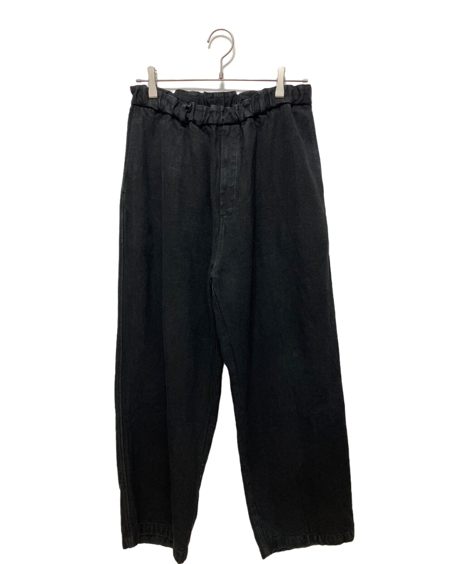 別注品 MITTAN 亜麻苧麻 竹パンツ サイズ2 黒 ミッタン 希少 中古・古着通販】MITTAN (ミッタン) 亜麻苧麻ワイドパンツ ブラック