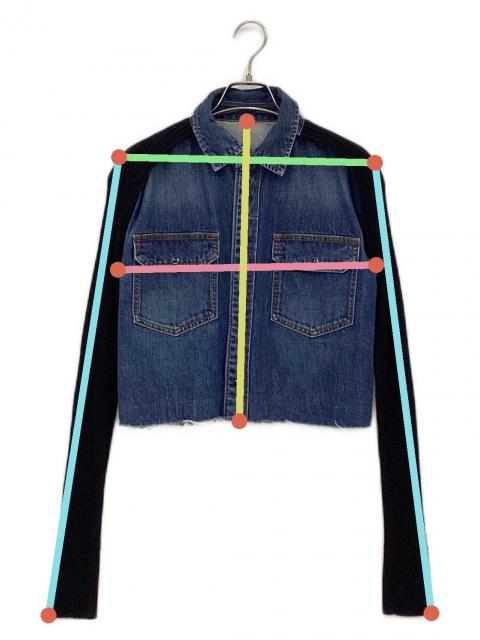 中古・古着通販】sacai (サカイ) ニットドッキングデニムジャケット