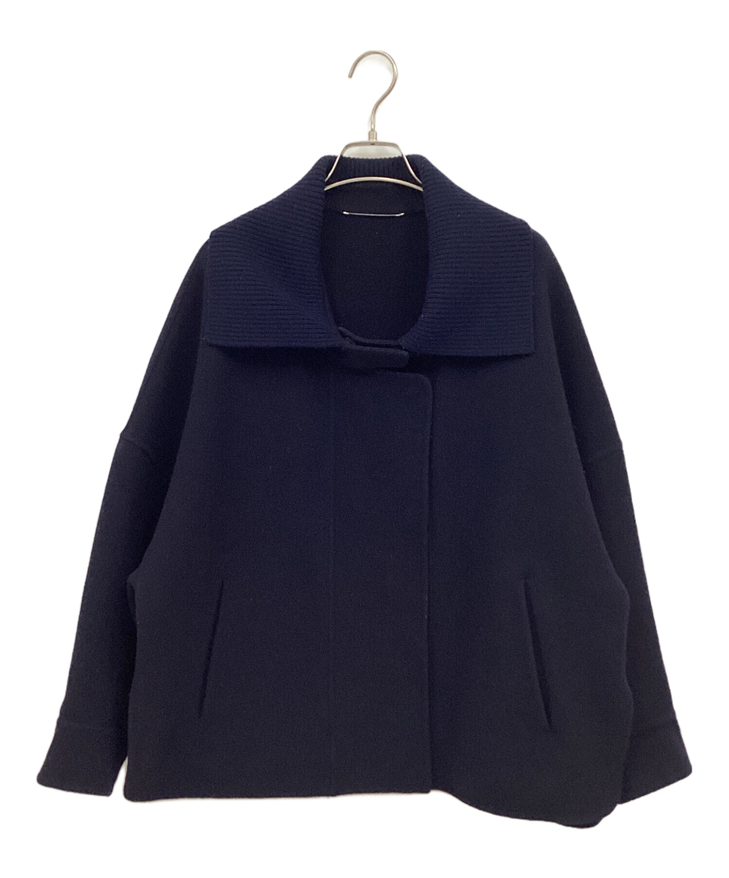 中古・古着通販】ebure (エブール) ウールショートコート ブラック