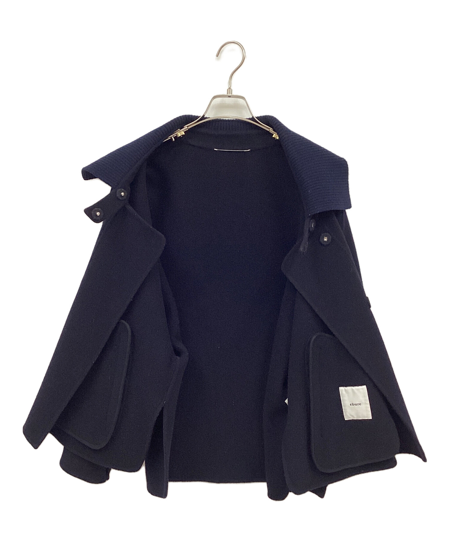 中古・古着通販】ebure (エブール) ウールショートコート ブラック