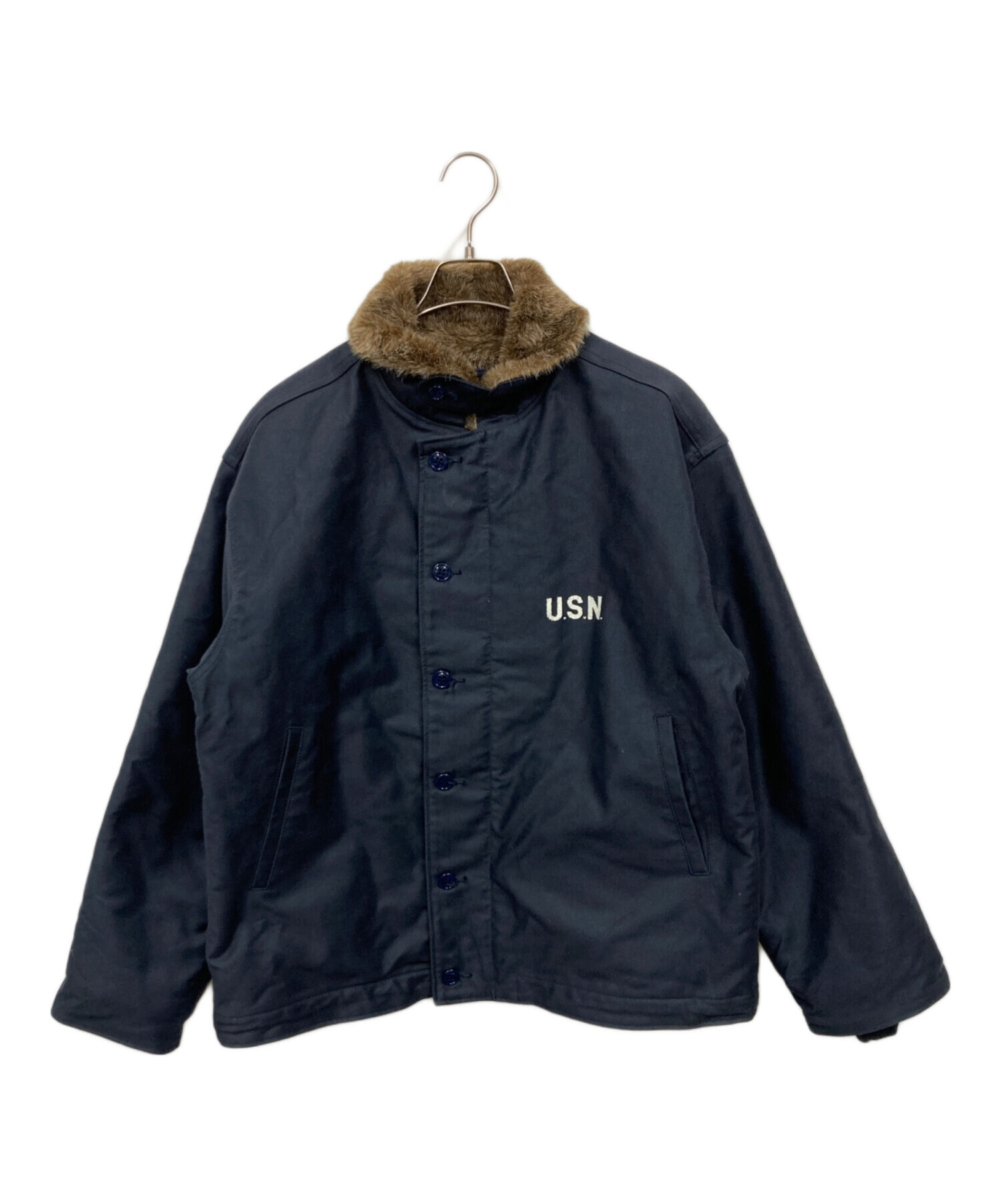 HOUSTON N-1 デッキジャケット 44 ネイビー 中古・古着通販】HOUSTON (ヒューストン) N-1デッキジャケット