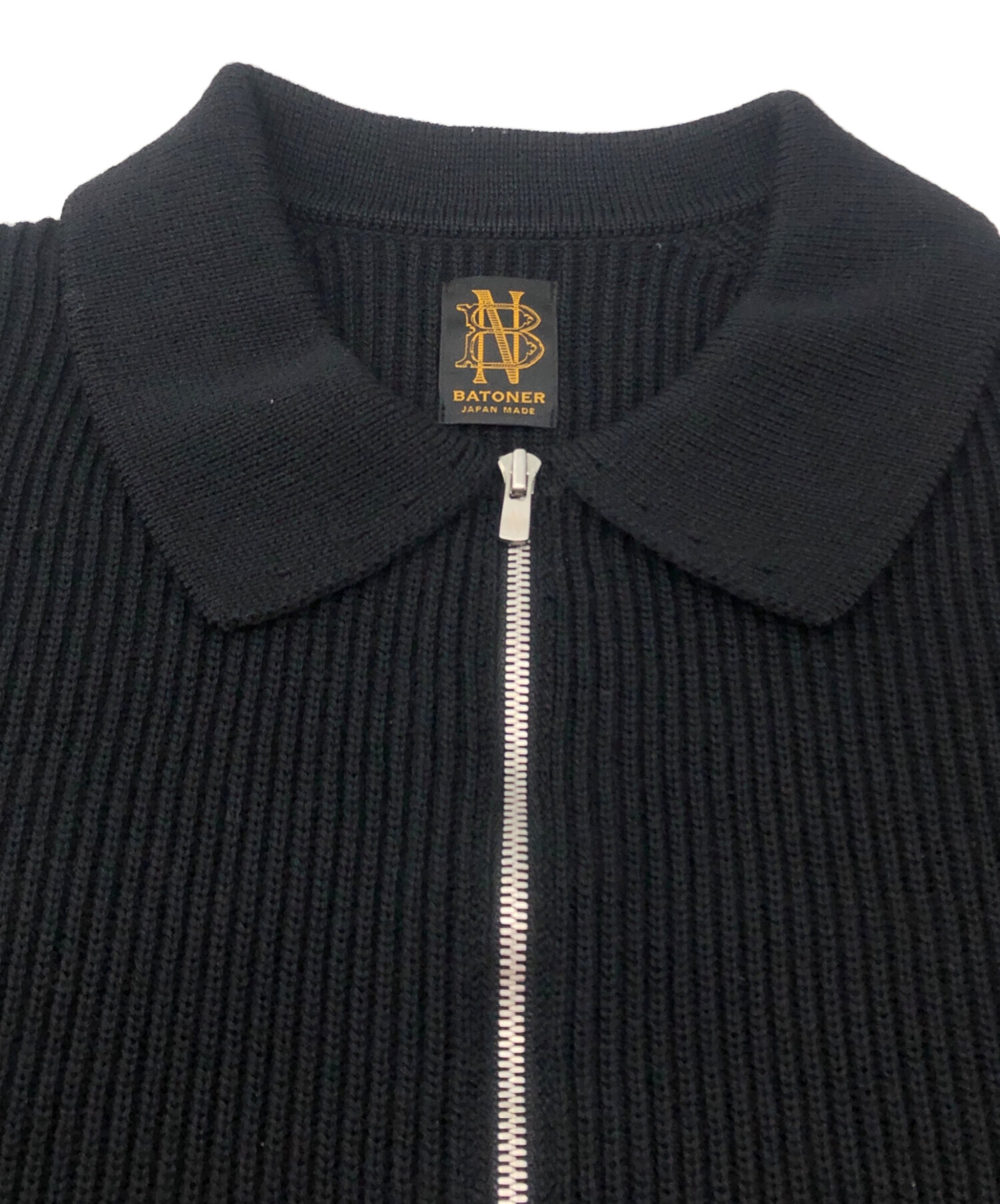 中古・古着通販】BATONER (バトナ―) SOLID WOOL RIB POLO ZIP UP