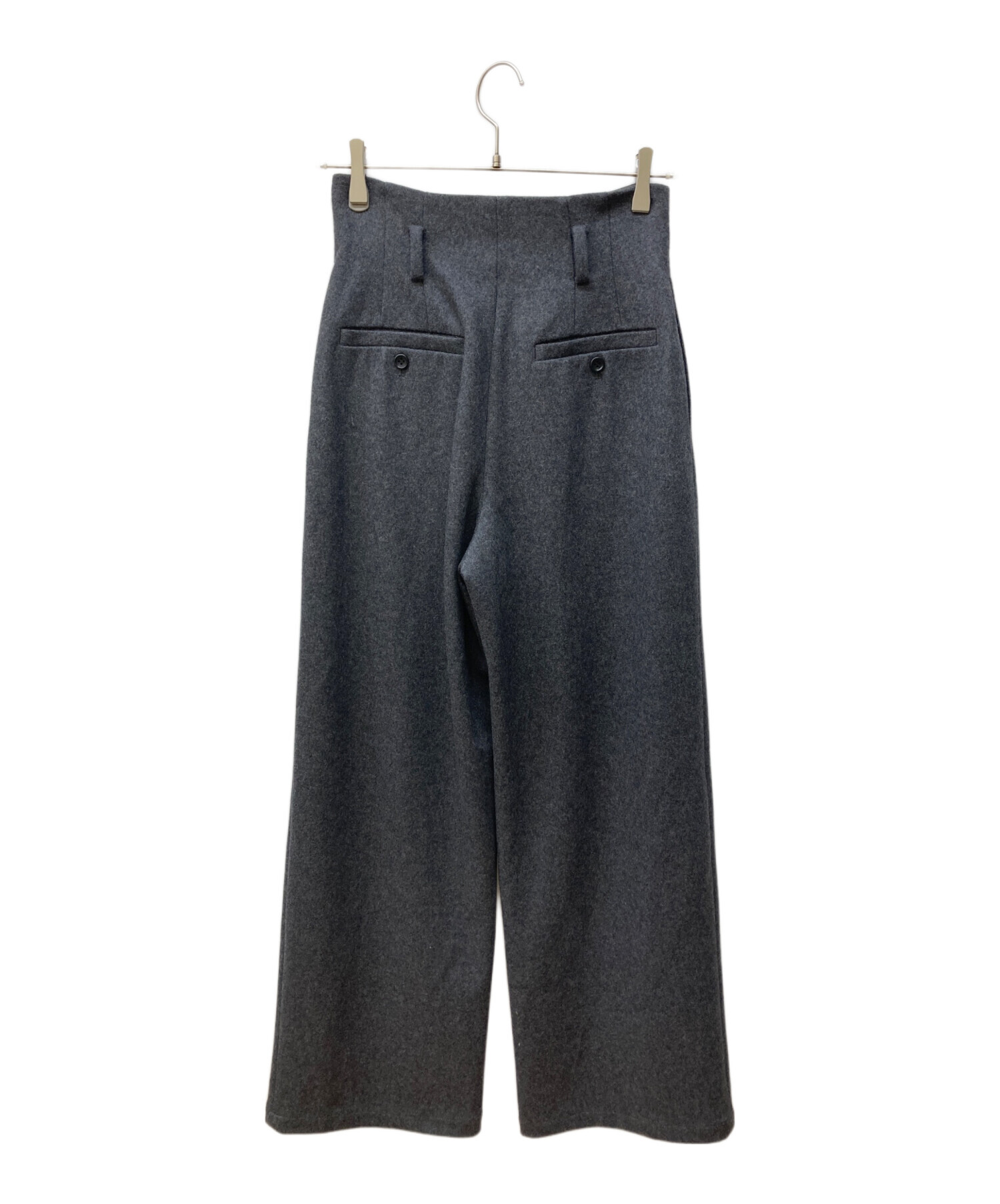 中古・古着通販】CLANE (クラネ) ハイウエストワイドパンツ グレー
