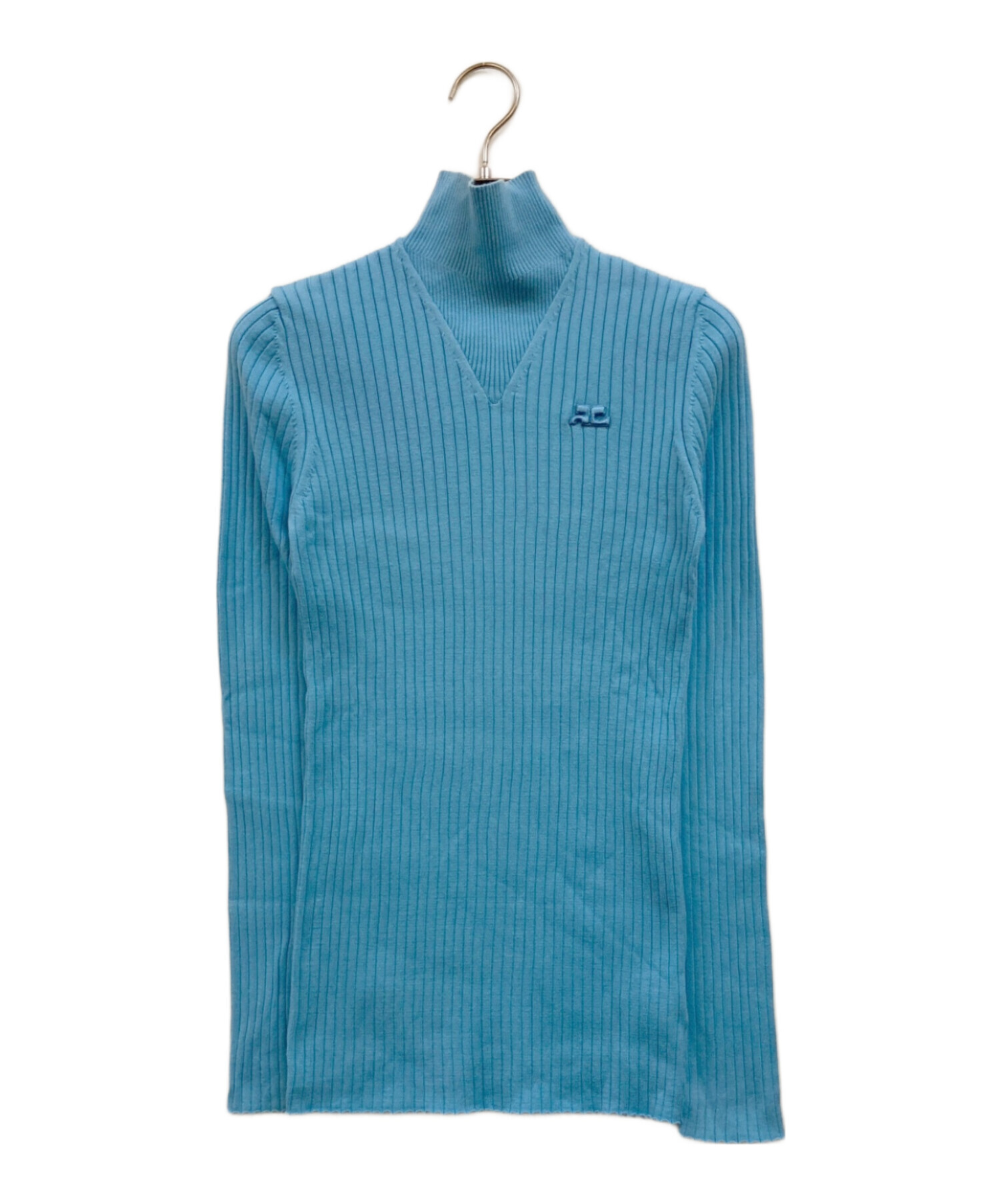 courreges paris クレージュパリ ニット・セーター S 青 【古着】【中古】【送料無料】 Courreges - courreges paris クレージュパリ ニット・セーター S 青