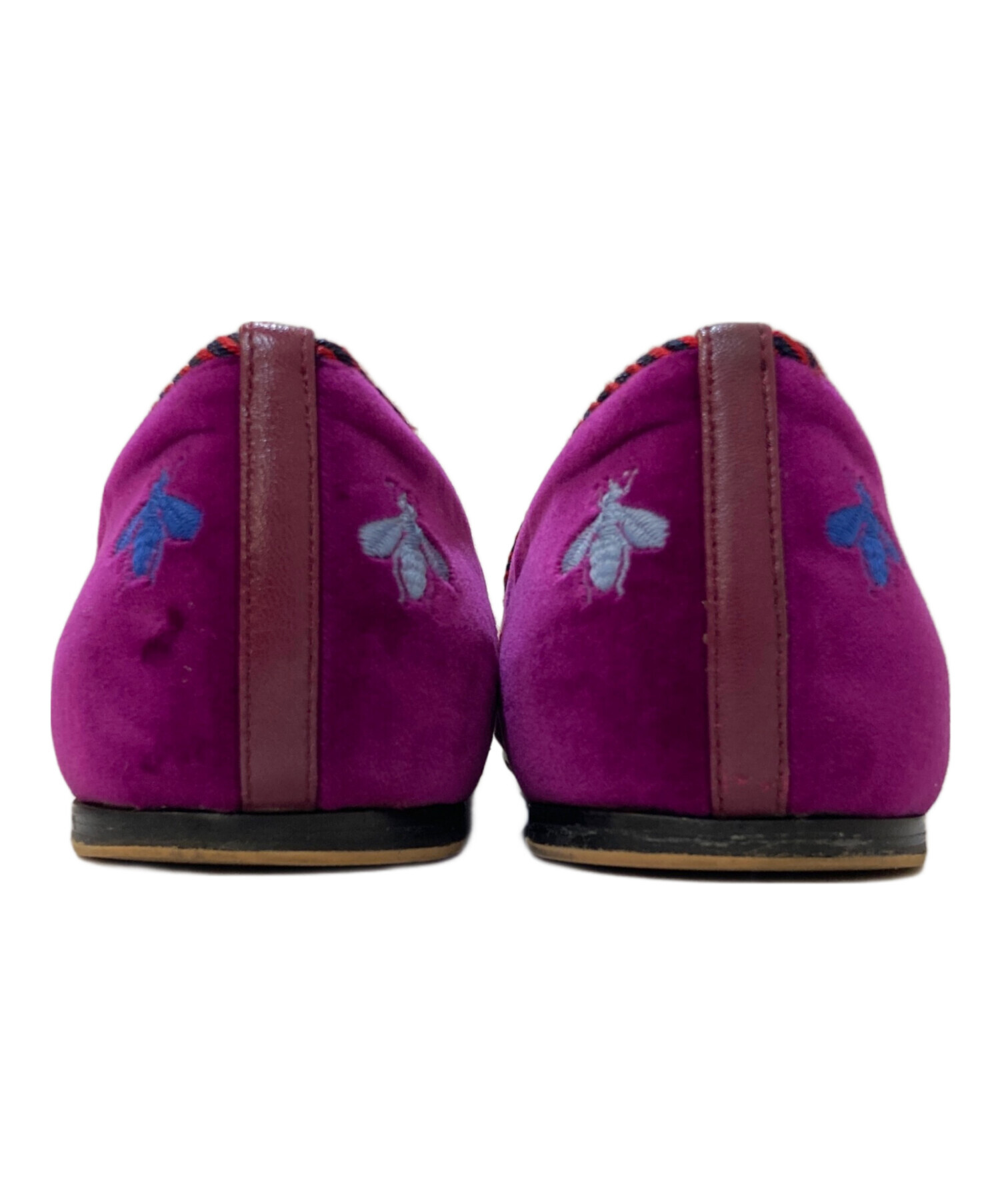 中古・古着通販】GUCCI (グッチ) 刺繍ベルベットフラットシューズ