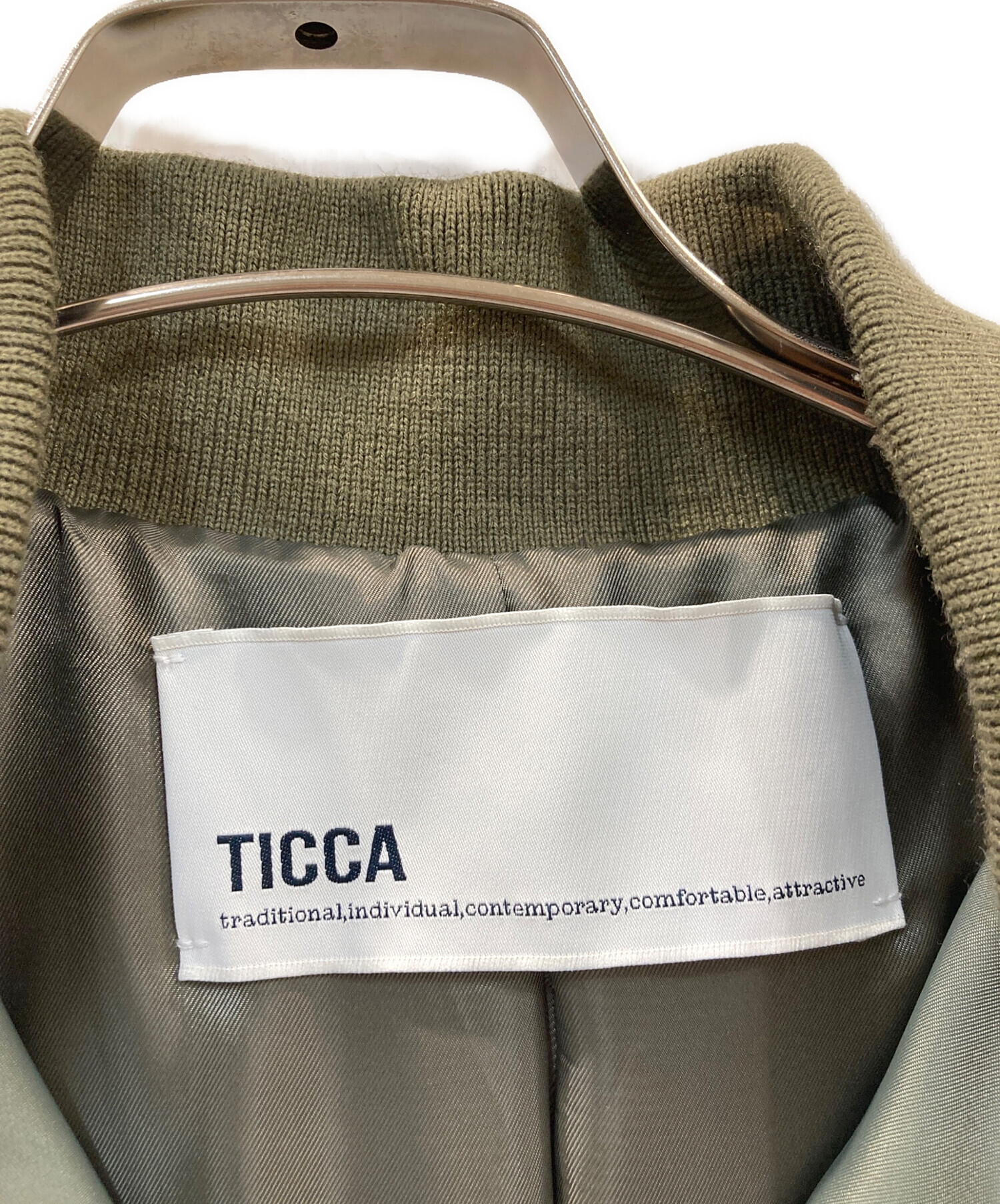 中古・古着通販】ticca (ティッカ) ショートMA-1ジャケット グリーン