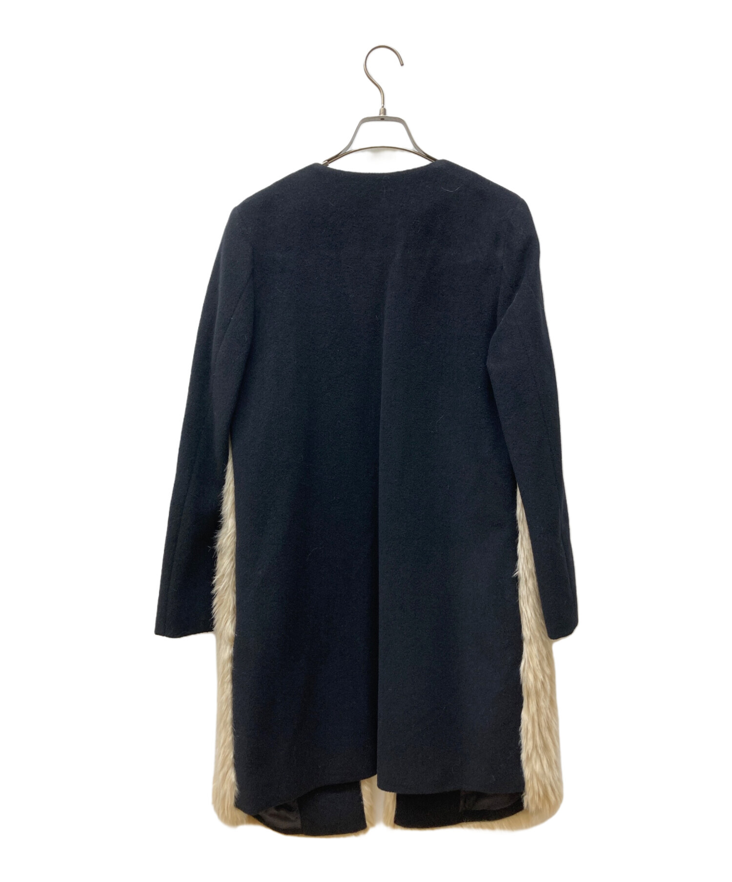 中古・古着通販】YOKO CHAN (ヨーコチャン) ノーカラーコート ブラック