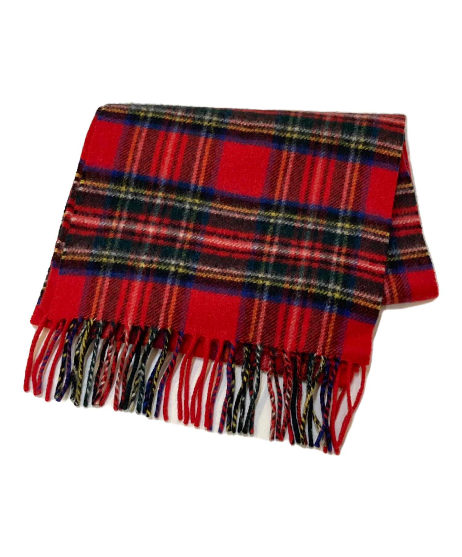 【新品タグ付き】Johnstons of Elgin マフラー レッド・チェック Johnstons ジョンストンズ オブ エルガン カシミヤ マフラー 赤