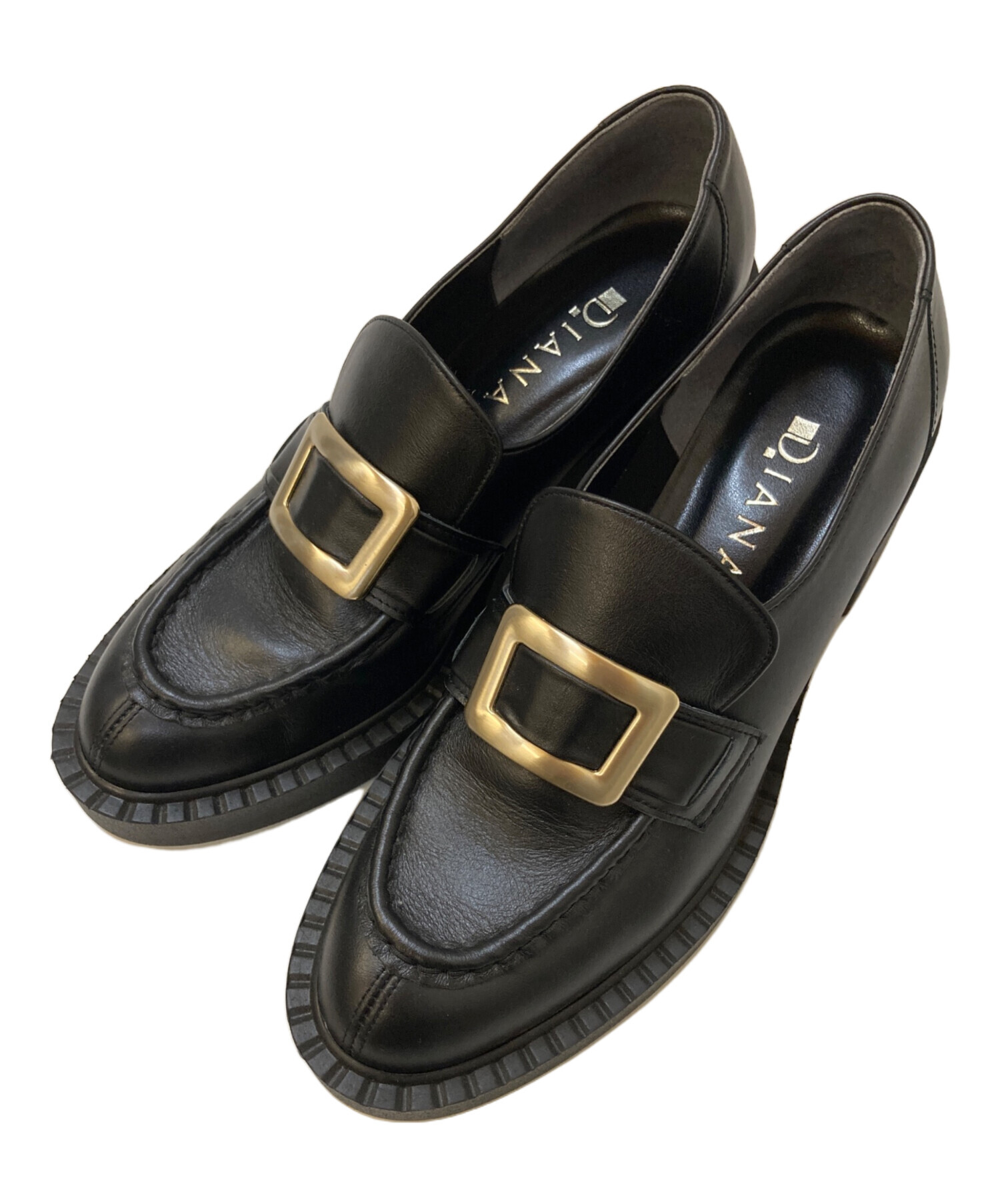 中古・古着通販】DIANA (ダイアナ) ヒールアップローファー ブラック