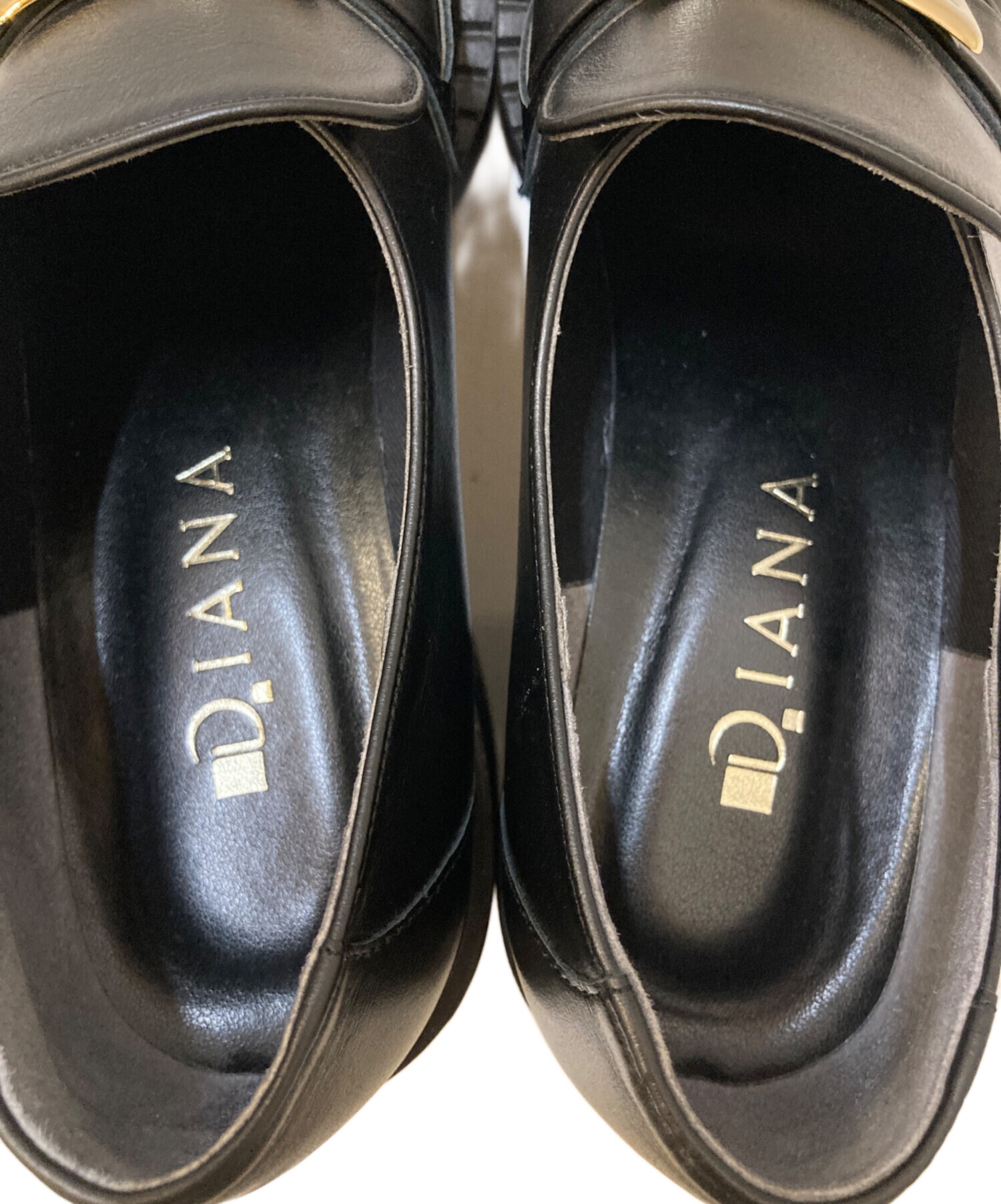 中古・古着通販】DIANA (ダイアナ) ヒールアップローファー ブラック