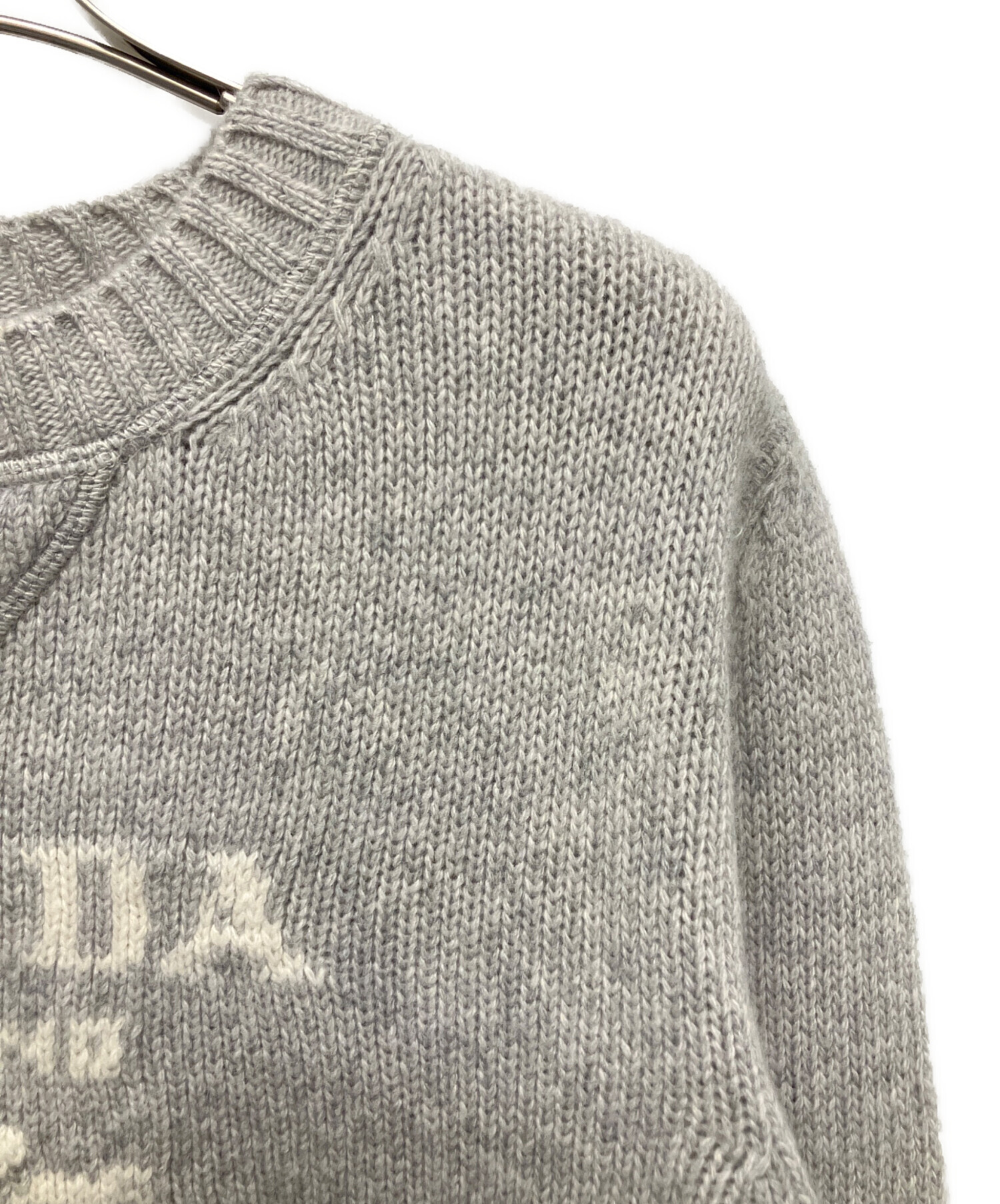 中古・古着通販】PRADA (プラダ) カシミヤ混 ロゴデザインクルーネック