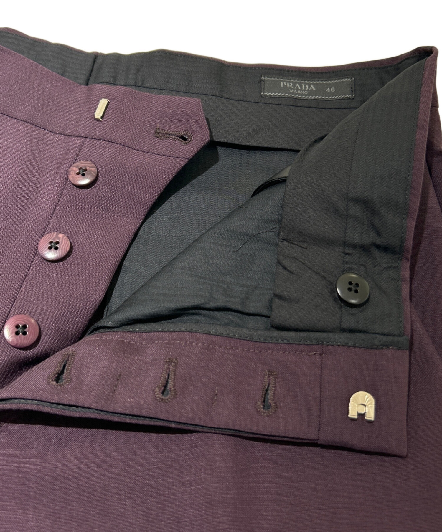 中古・古着通販】PRADA (プラダ) モヘアウール スラックス パープル 中古・古着通販】PRADA (プラダ) モヘアウール スラックス パープル