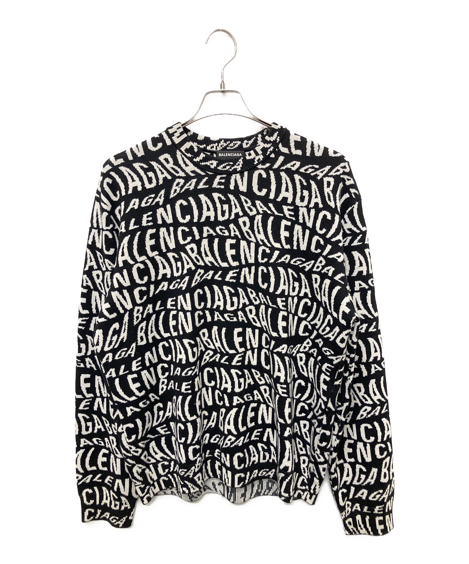 中古・古着通販】BALENCIAGA (バレンシアガ) ロゴ総柄ニットセーター