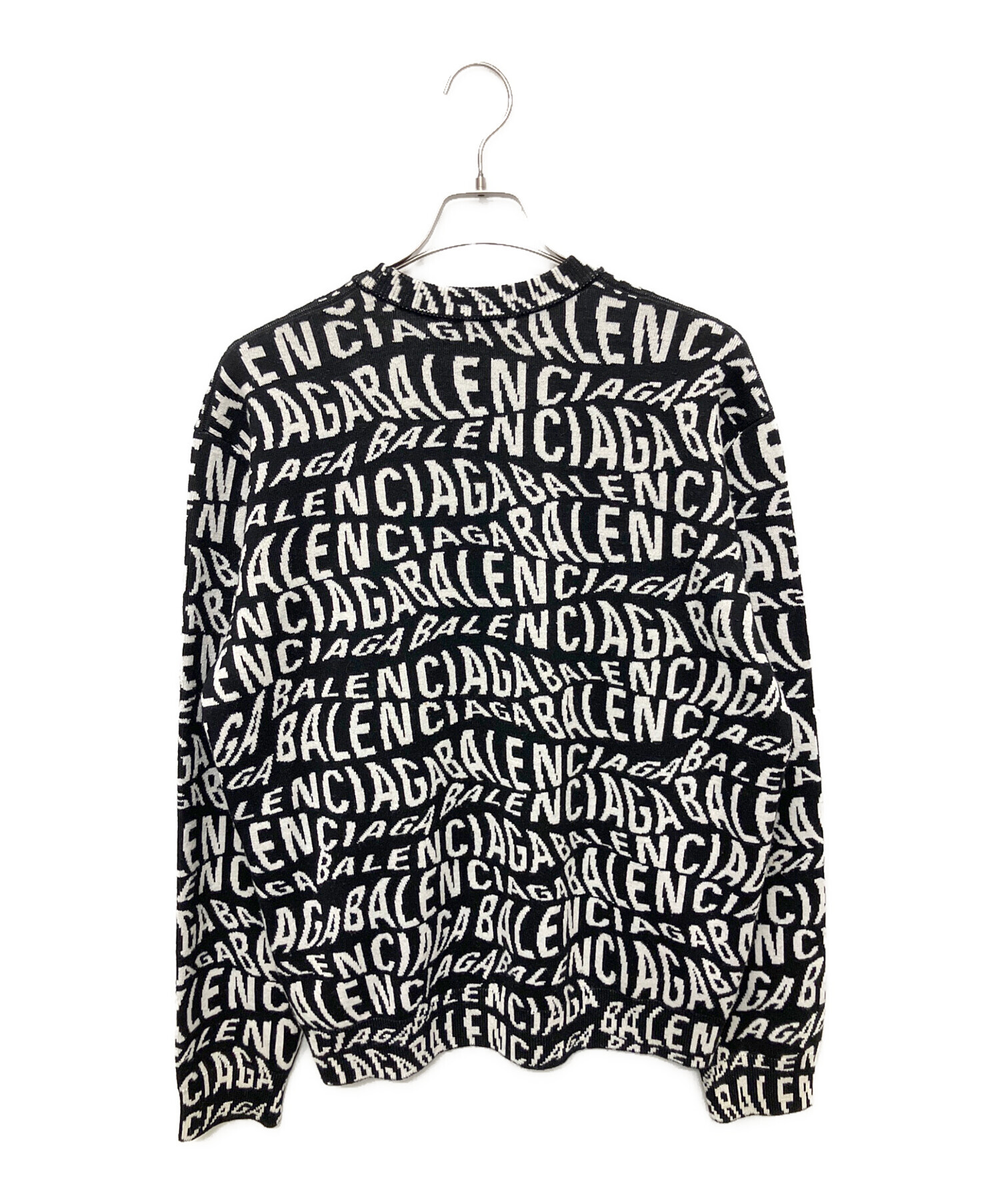 K*u様 BALENCIAGA ロゴ 総柄 ニット セーター 中古・古着通販】BALENCIAGA (バレンシアガ) ロゴ総柄ニットセーター