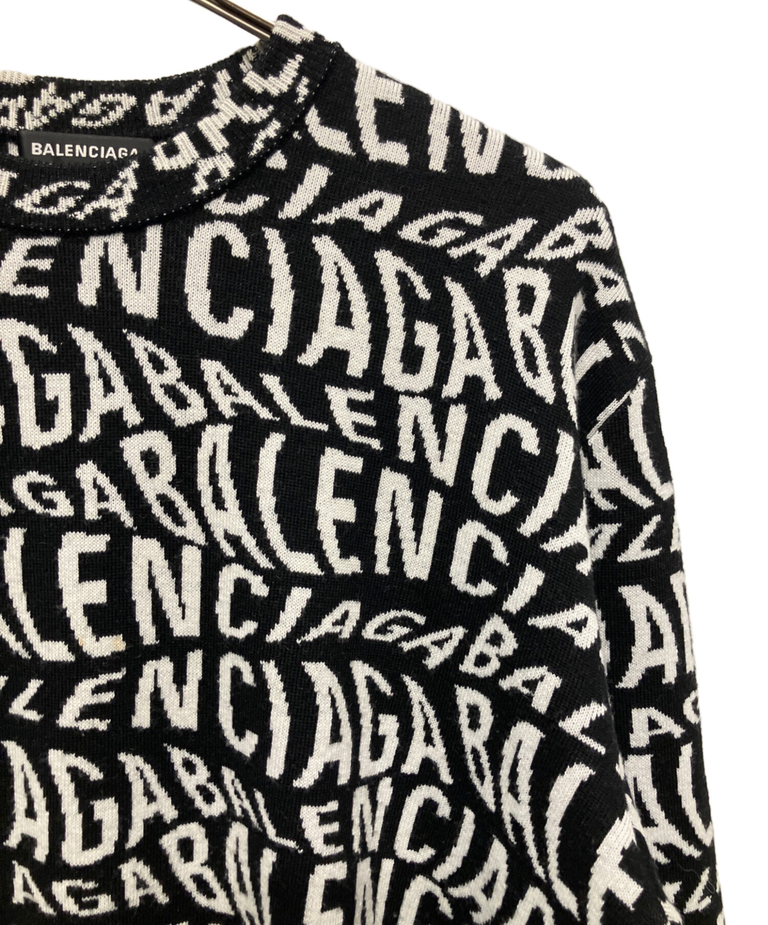 中古・古着通販】BALENCIAGA (バレンシアガ) ロゴ総柄ニットセーター