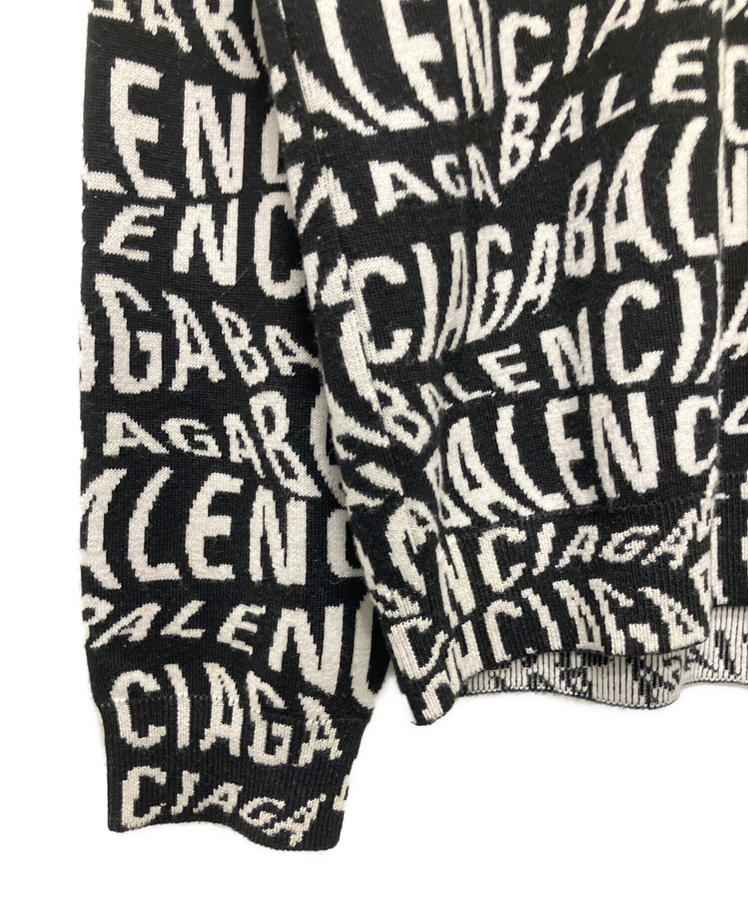 中古・古着通販】BALENCIAGA (バレンシアガ) ロゴ総柄ニットセーター