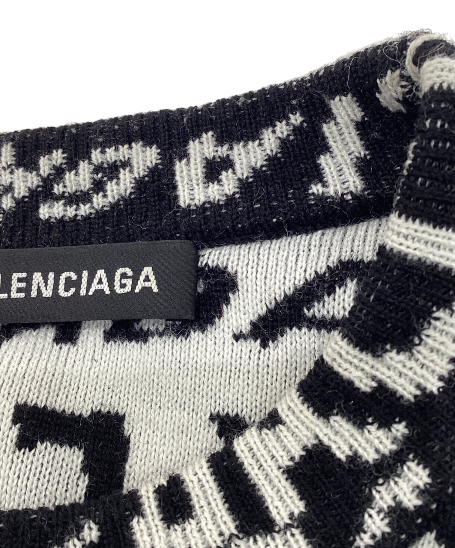 中古・古着通販】BALENCIAGA (バレンシアガ) ロゴ総柄ニットセーター