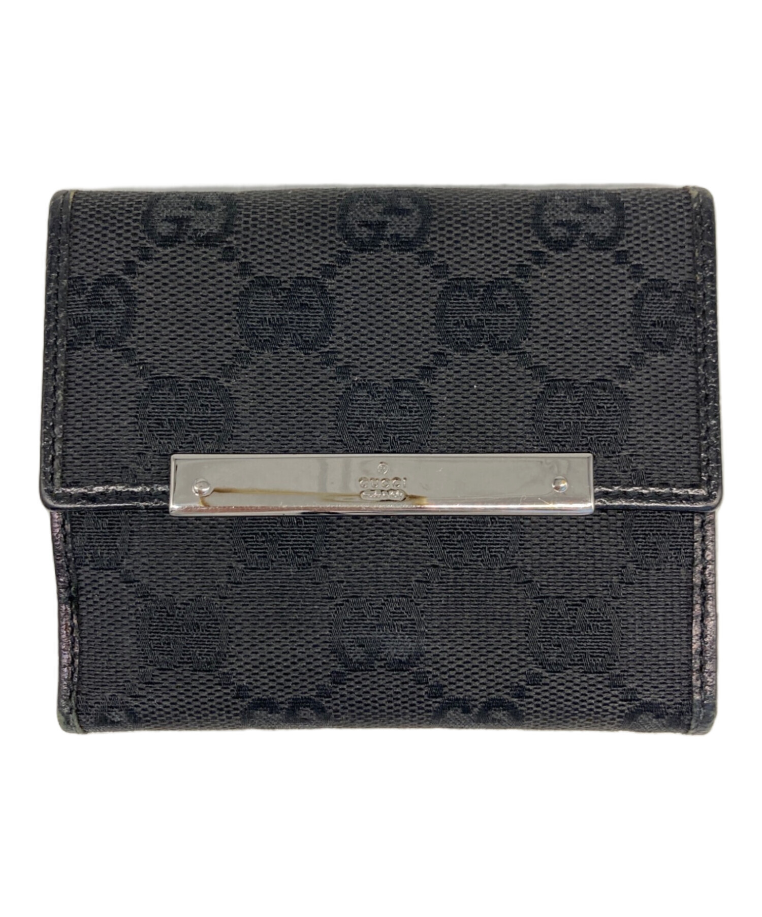 中古・古着通販】GUCCI (グッチ) 3つ折り財布 ブラック｜ブランド 