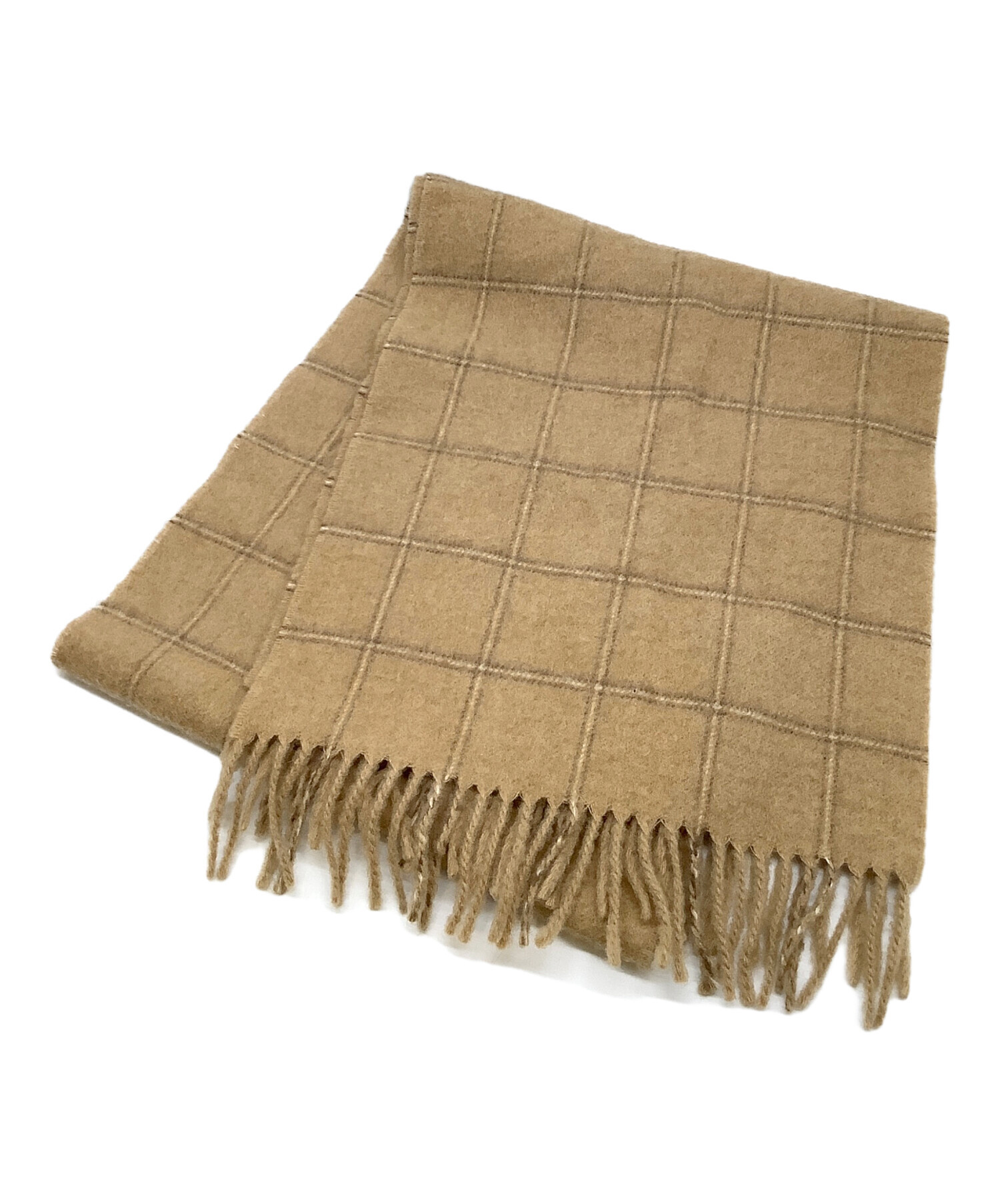 Johnstons of Elgin 100%カシミヤ ベージュ マフラー 中古・古着通販】JOHNSTONS OF ELGIN (ジョンストンズオブエルガン