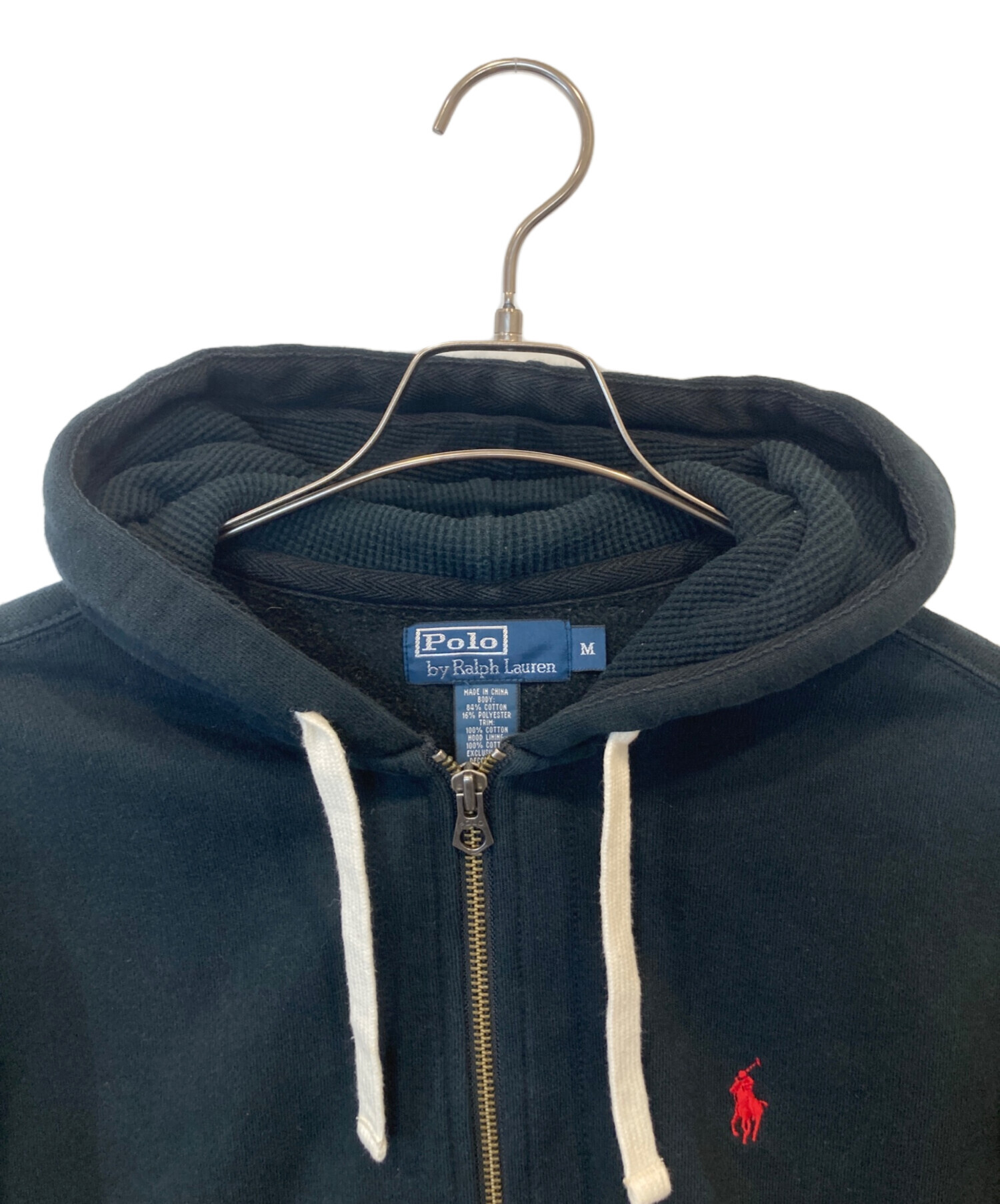 Polo 90s サーマルジップパーカー ブラック 中古・古着通販】POLO RALPH LAUREN (ポロ・ラルフローレン) 90s