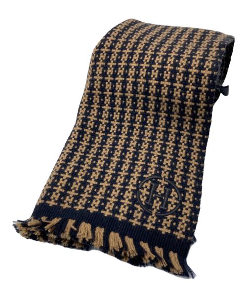 廃盤 希少 エルメス カシミヤ100H柄大判 マフラー帽子 ブラウン✖︎ネイビー 中古・古着通販】HERMES (エルメス) グラフィックHカシミヤマフラー