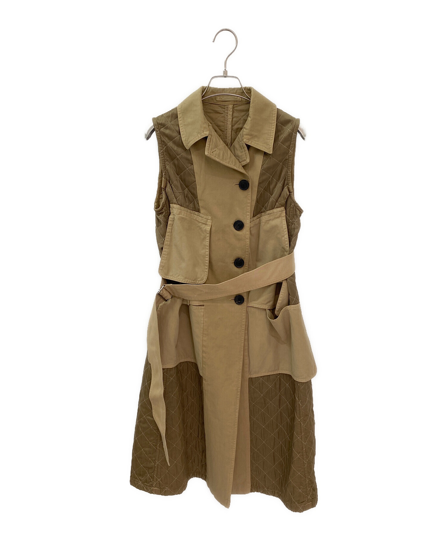 【美品】DRIES VAN NOTEN キルティングダウンロングベスト XS 中古・古着通販】DRIES VAN NOTEN (ドリスヴァンノッテン