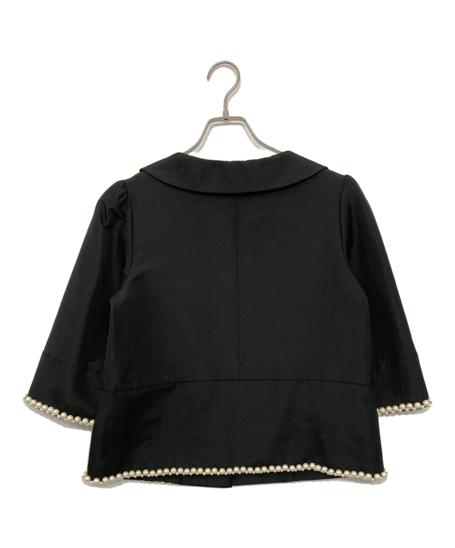 中古・古着通販】FOXEY (フォクシー) Peter Pan Pearl Jacket ブラック
