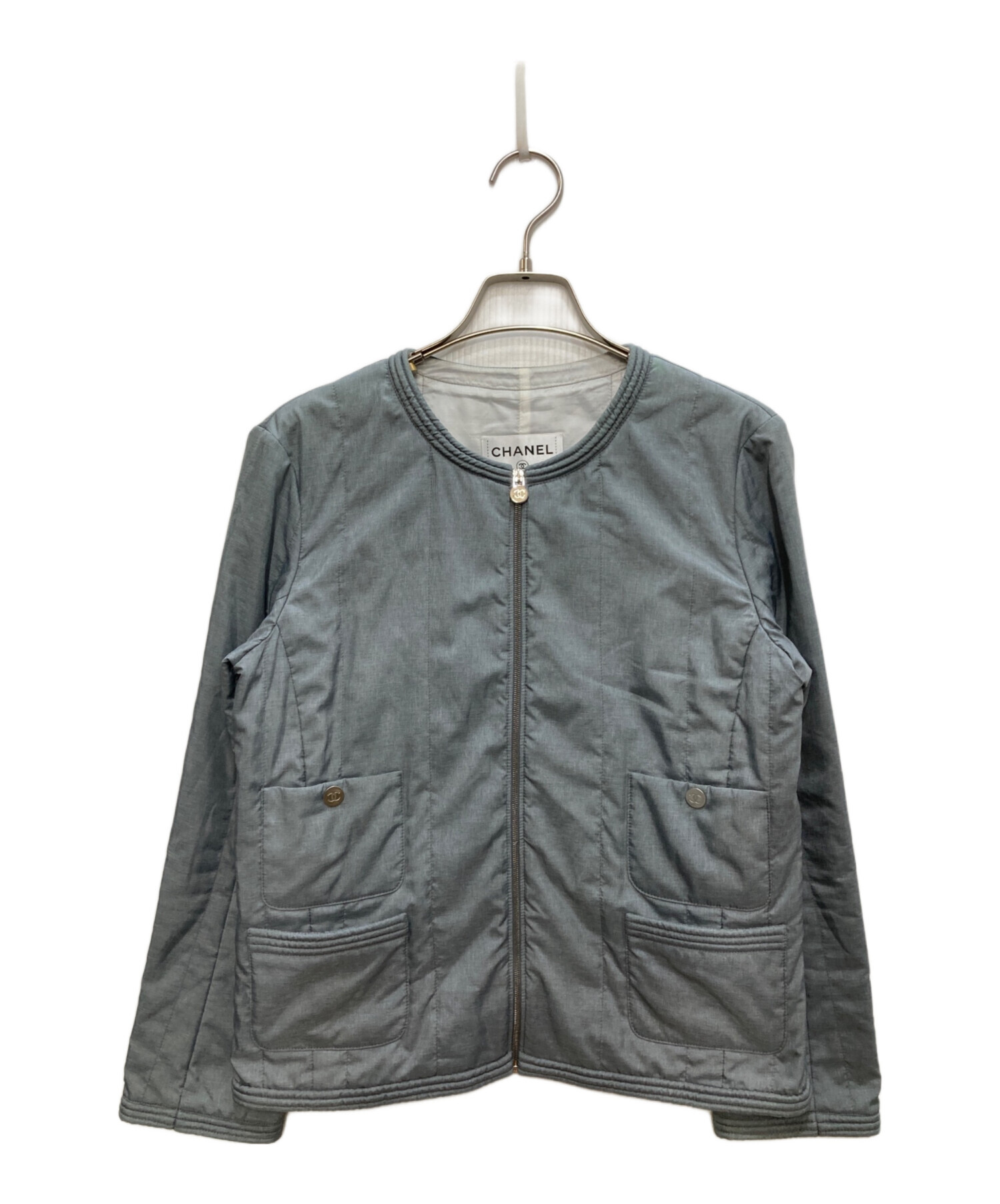 中古・古着通販】CHANEL (シャネル) ジップジャケット グレー サイズ