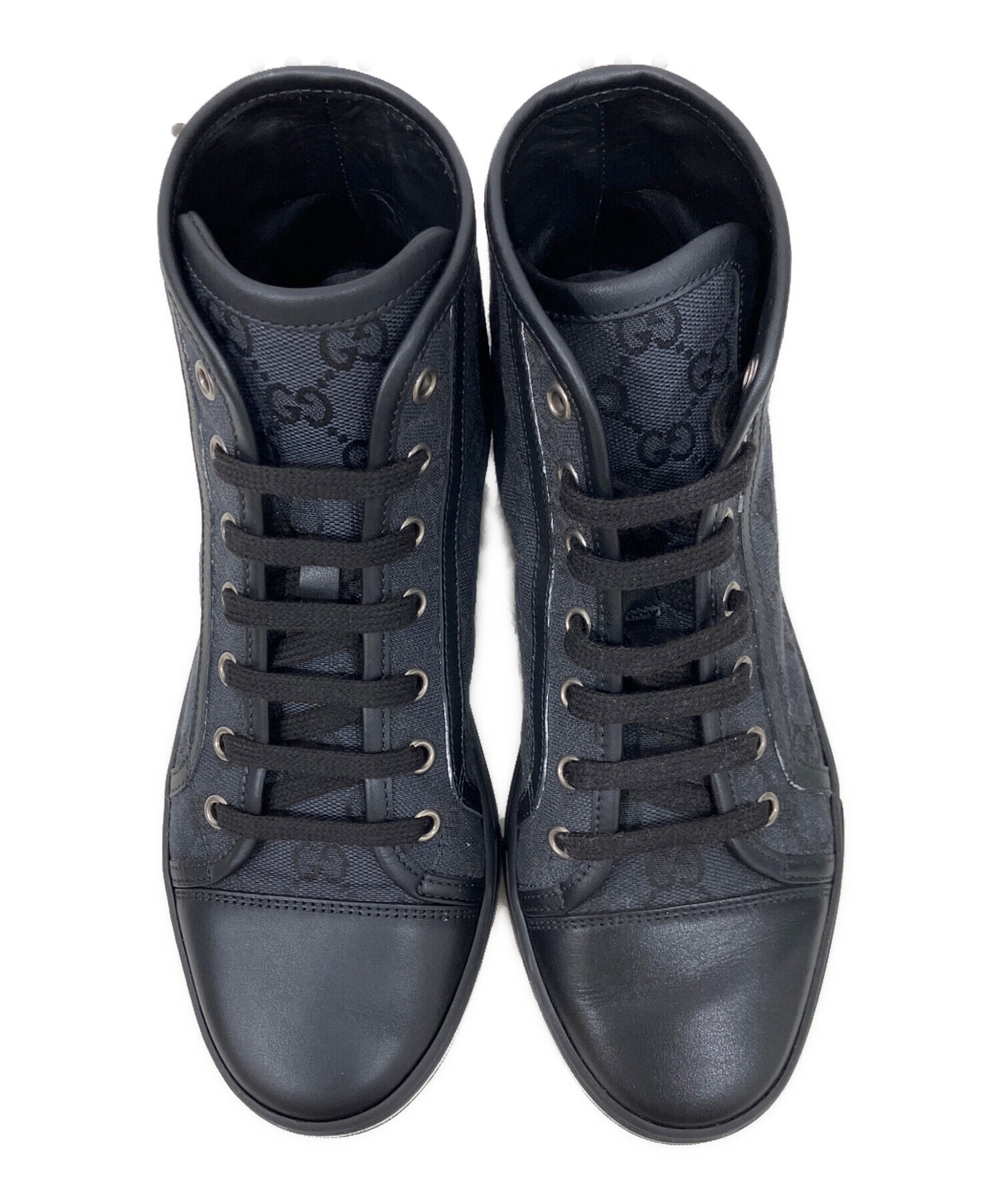 中古・古着通販】GUCCI (グッチ) GGハイカットスニーカー ブラック