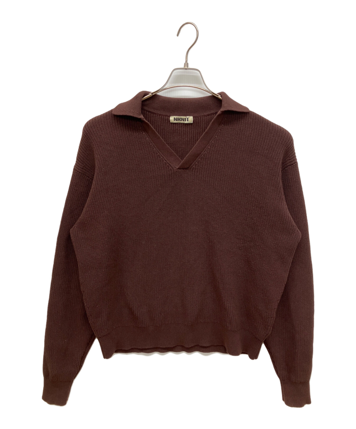 中古・古着通販】NKNIT (エヌニット) スキッパーニット ブラウン