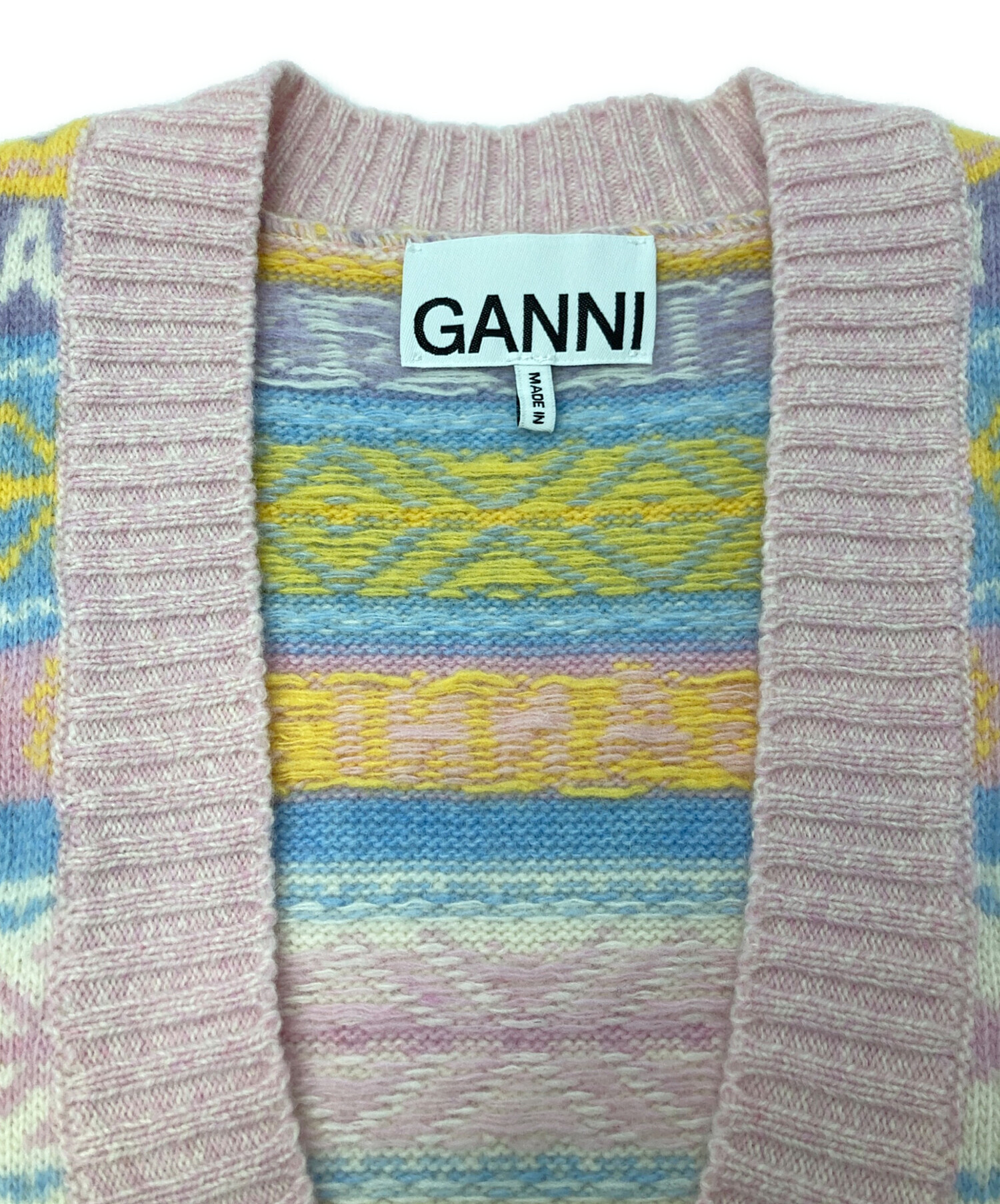 中古・古着通販】Ganni (ガニー) ニットベスト マルチカラー 中古・古着通販】Ganni (ガニー) ニットベスト マルチカラー