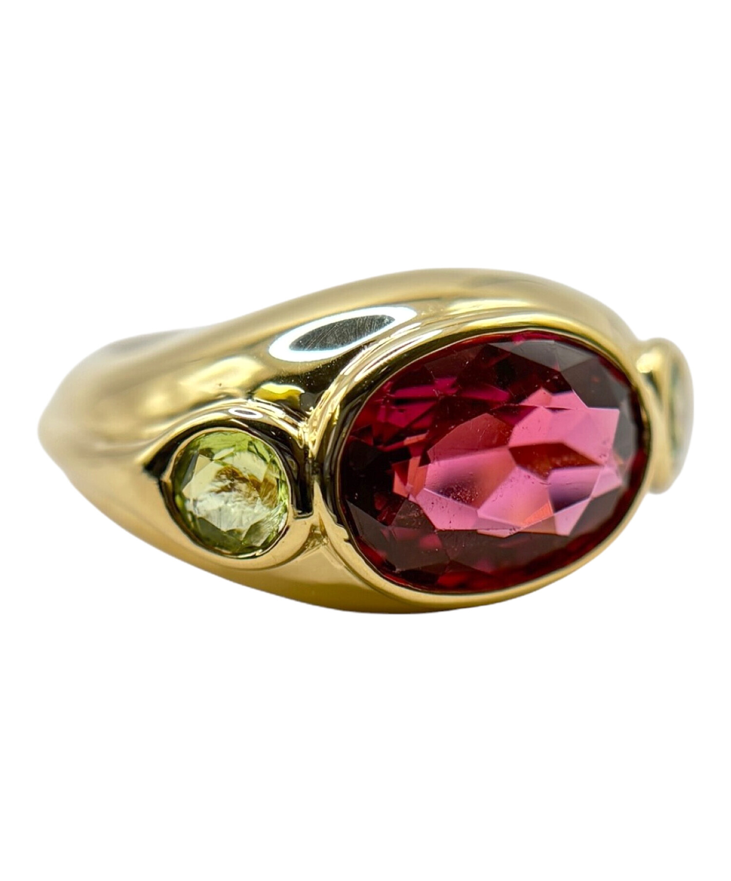 BVLGARI ツイストリング 赤いストーン付き 中古・古着通販】BVLGARI (ブルガリ) ヴィンテージカラーストーン