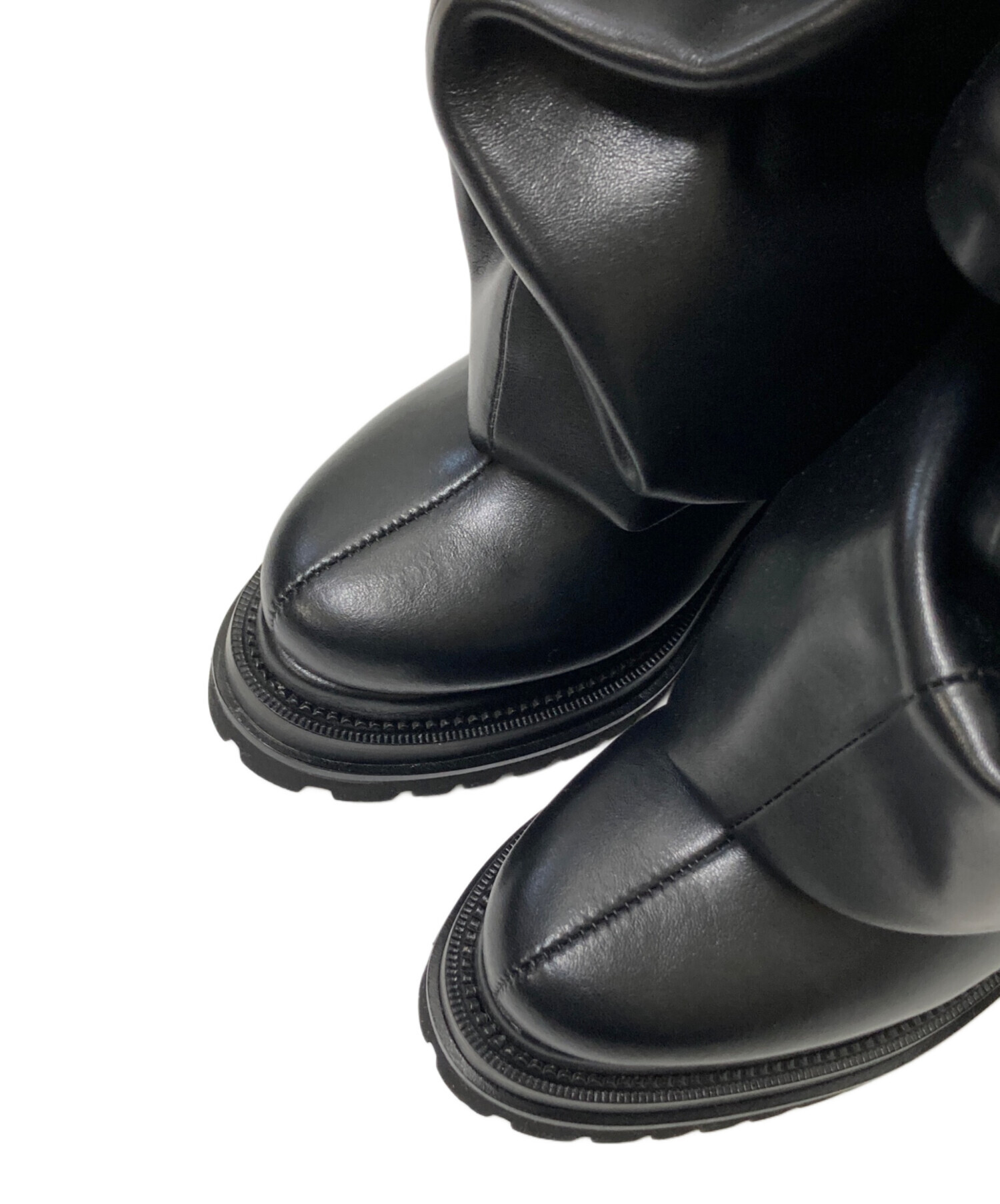 中古・古着通販】POOLDE (プールデ) Melted Wedge Boots ブラック