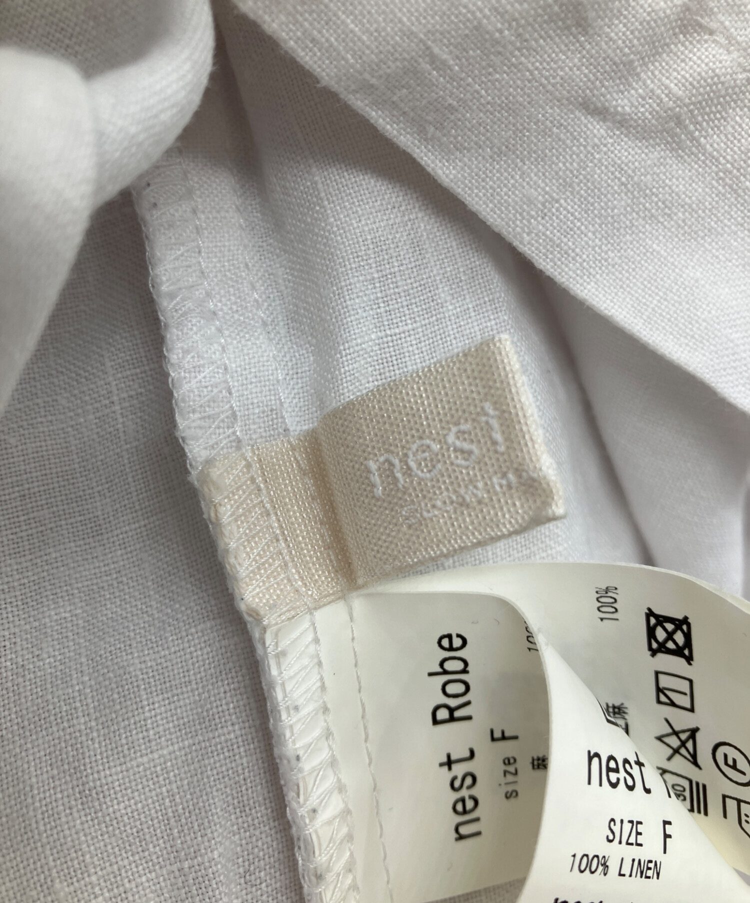 美品　ネストローブ　nestrobe セーラー襟2wayブラウス nest Robe - nestrobe リネンバイカラーセーラーカラーブラウスの通販