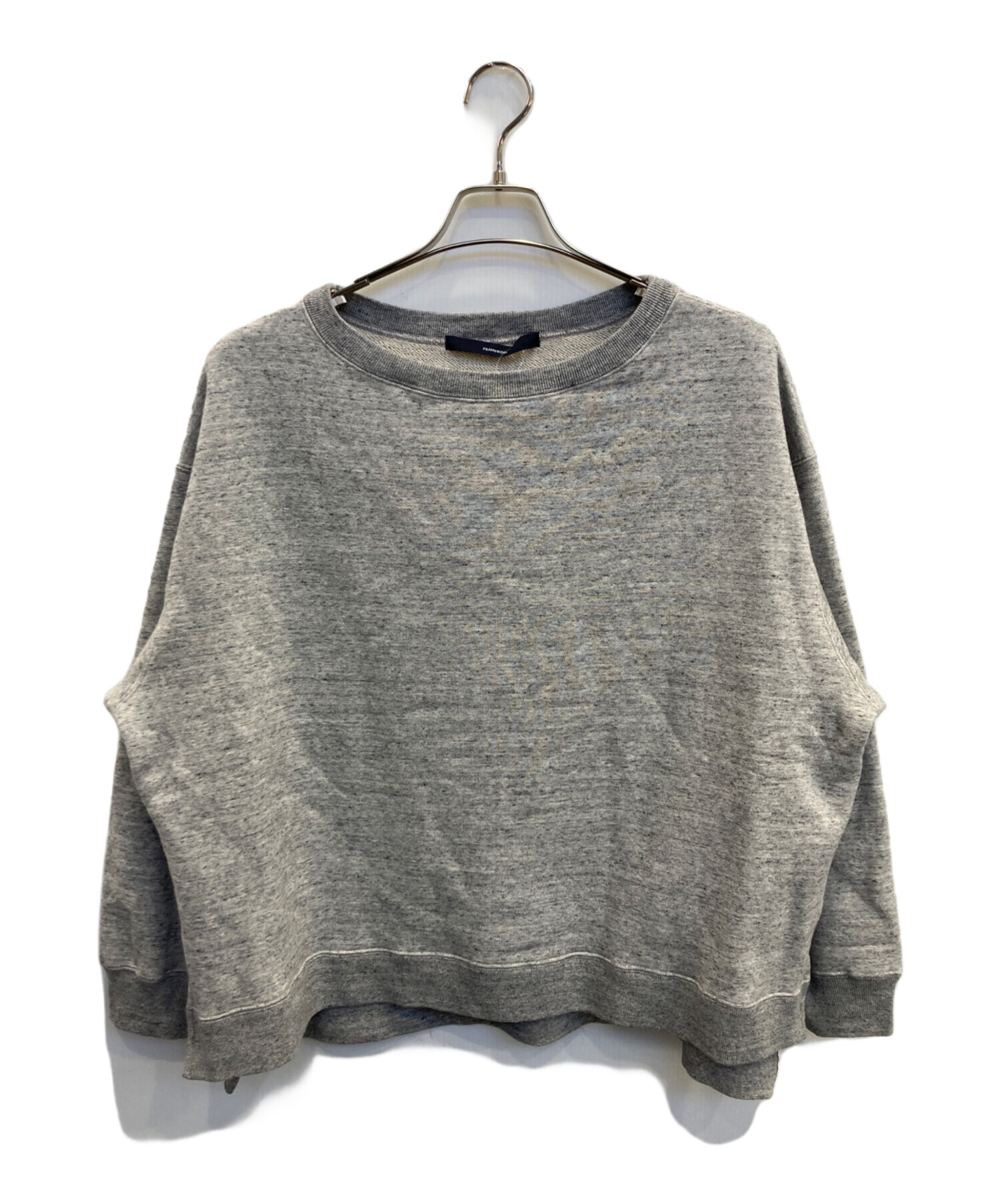 FRAMeWORK ボートネックワイドスウェット グレーB 中古・古着通販】FRAMeWORK (フレームワーク) ボートネックワイド