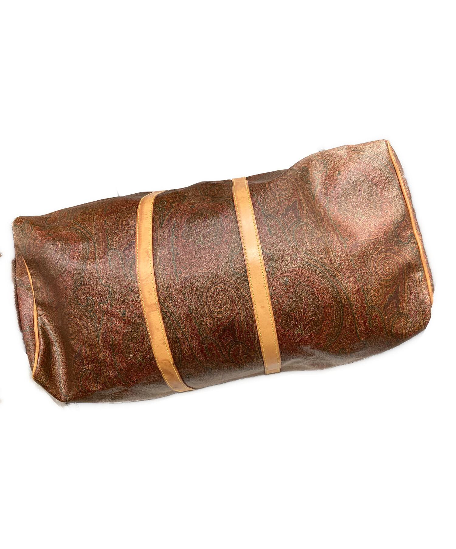 大人気☆ETRO☆ボストンバッグ☆2way☆Wポケット☆革☆ペイズリー☆ブラウン 中古・古着通販】ETRO (エトロ) ペイズリー 2WAYボストンバッグ