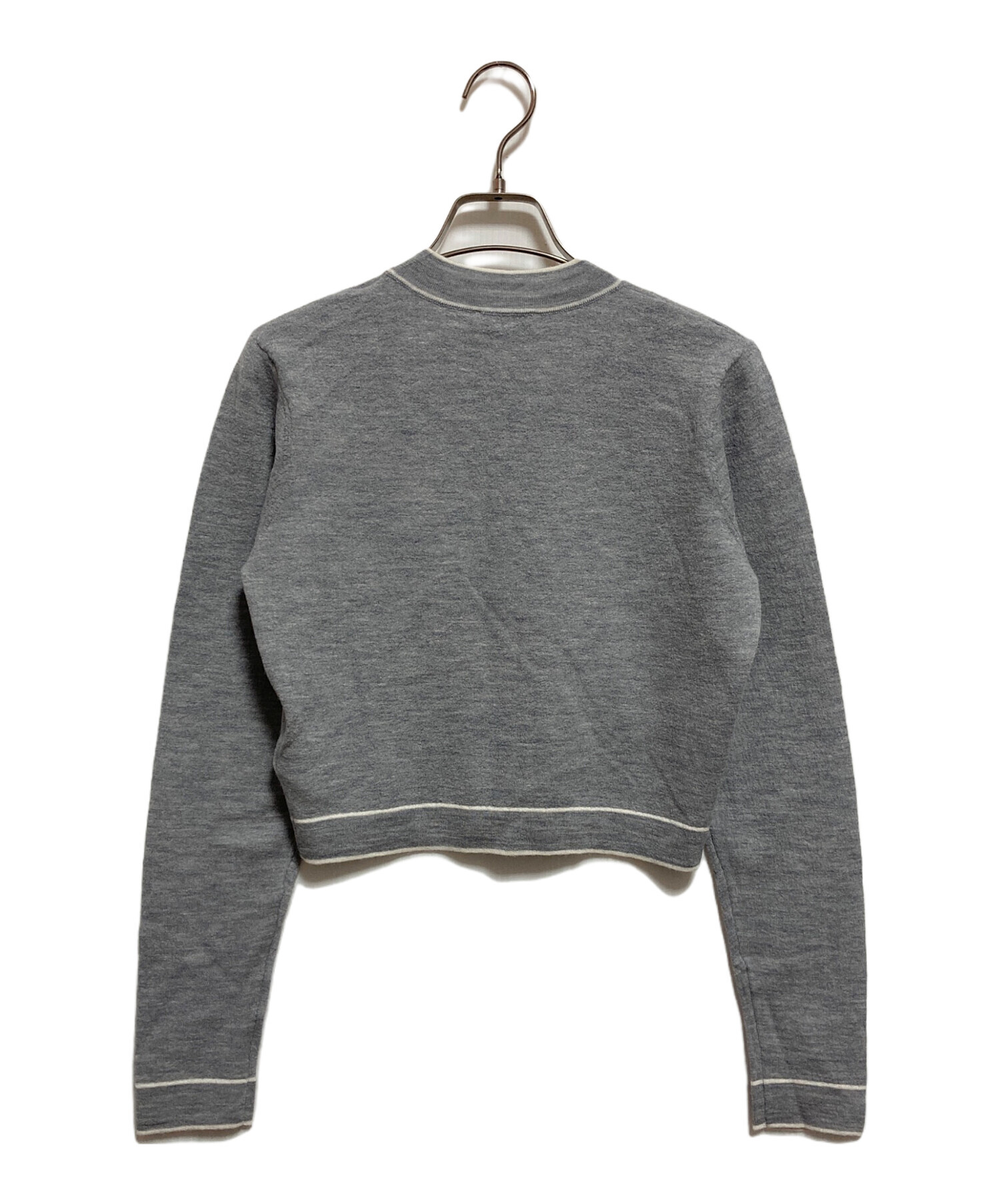 ★SANDRO★サンドロ バイカラー ウール ニット カーディガン グレー S ☆SANDRO☆サンドロ バイカラー ウール ニット カーディガン グレー S