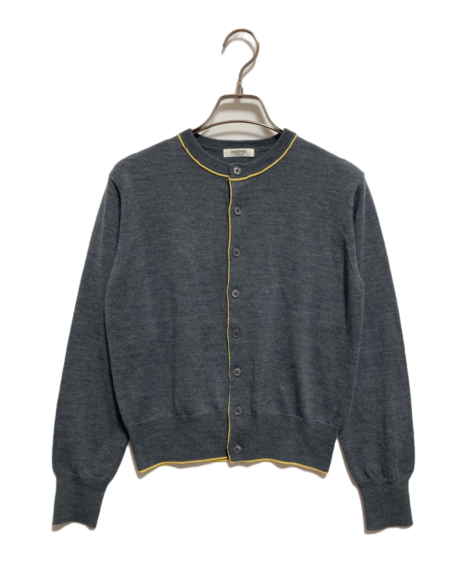 未使用新品 マカフィー/MACPHEE クルーネックカーディガン S 2.2万円 中古・古着通販】MACPHEE (マカフィー) プレーンウール クルーネック