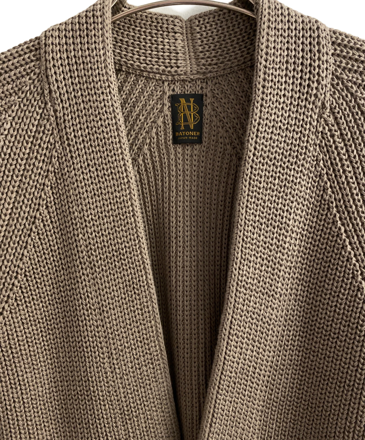 中古・古着通販】BATONER (バトナ―) SIGNATURE SHAWL COLLAR CARDIGAN