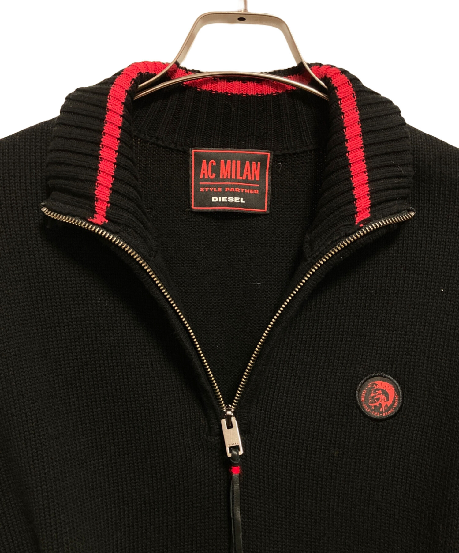 中古・古着通販】DIESEL (ディーゼル) ハーフジップニット ブラック 